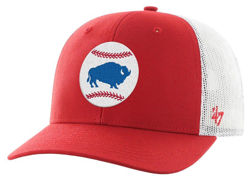 '47 Adult Buffalo Bisons Red Adjustable Trucker Hat product image