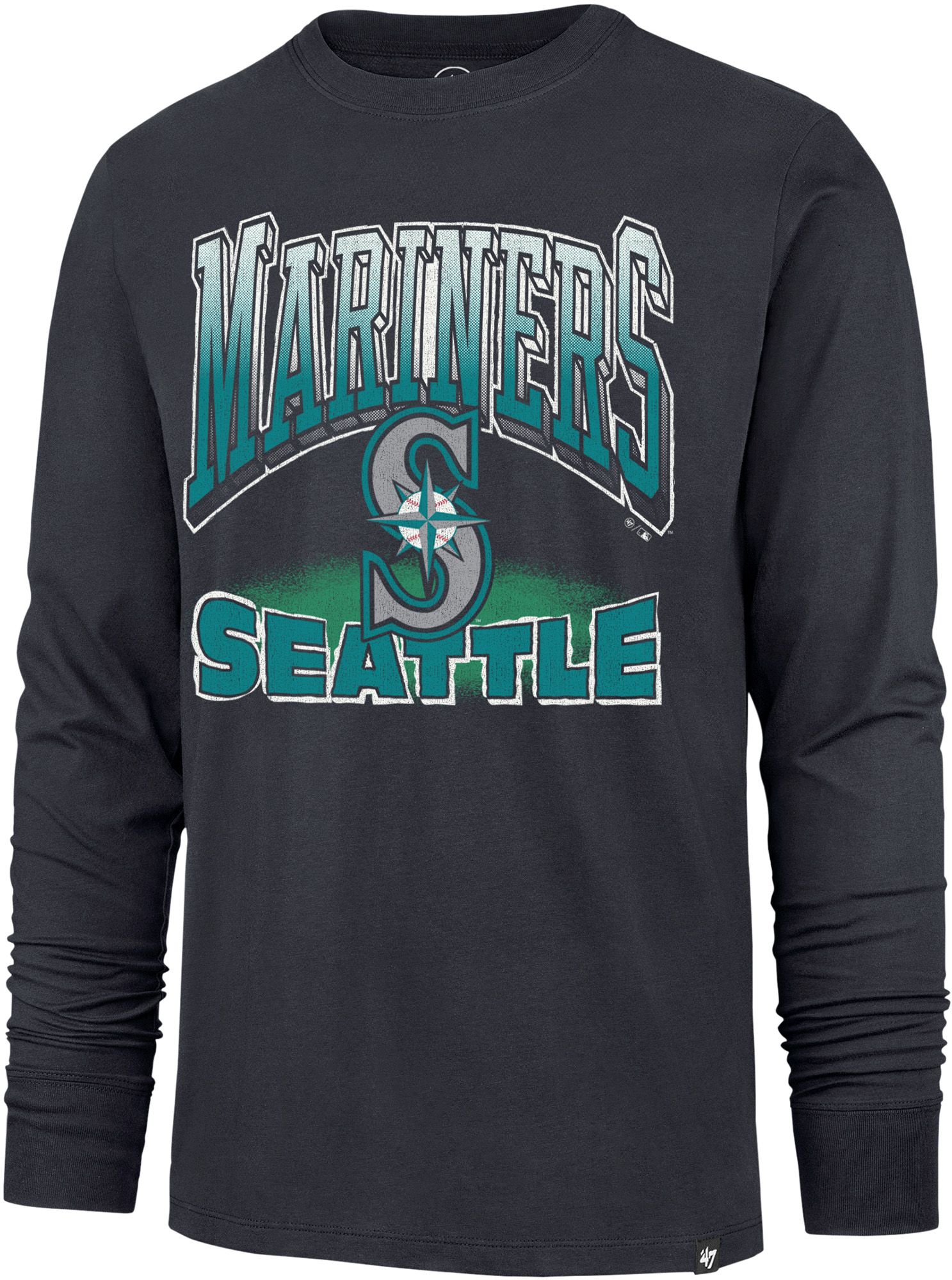 '47 Adult Seattle Mariners Atlas Blue Franklin Alternate Worn Arch Long Sleeve Shirt product image