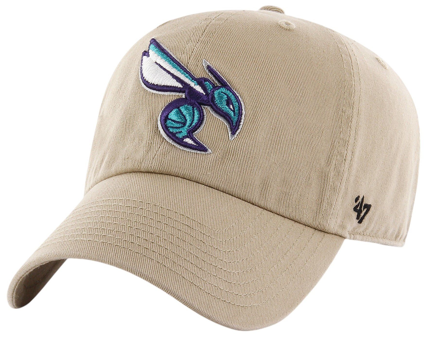 '47 Adult Charlotte Hornets Khaki Logo Cleanup Adjustable Hat product image