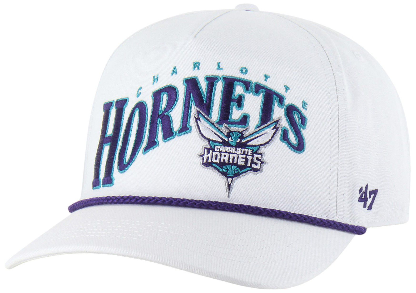 '47 Adult Charlotte Hornets White Graphic Wave Hitch Adjustable Hat product image