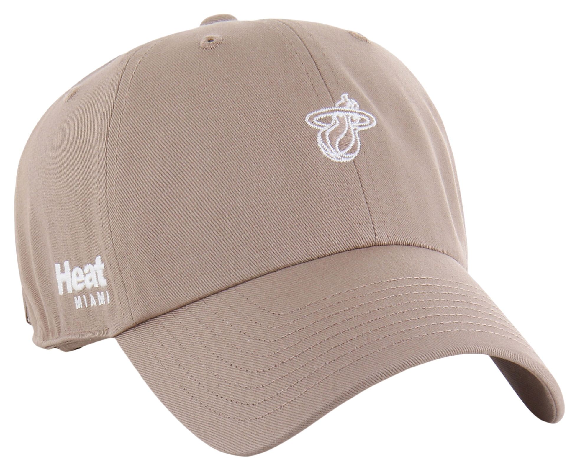 '47 Adult Miami Heat Brown Contemporary Basics Foundational Logo Clean Up Adjustable Hat product image