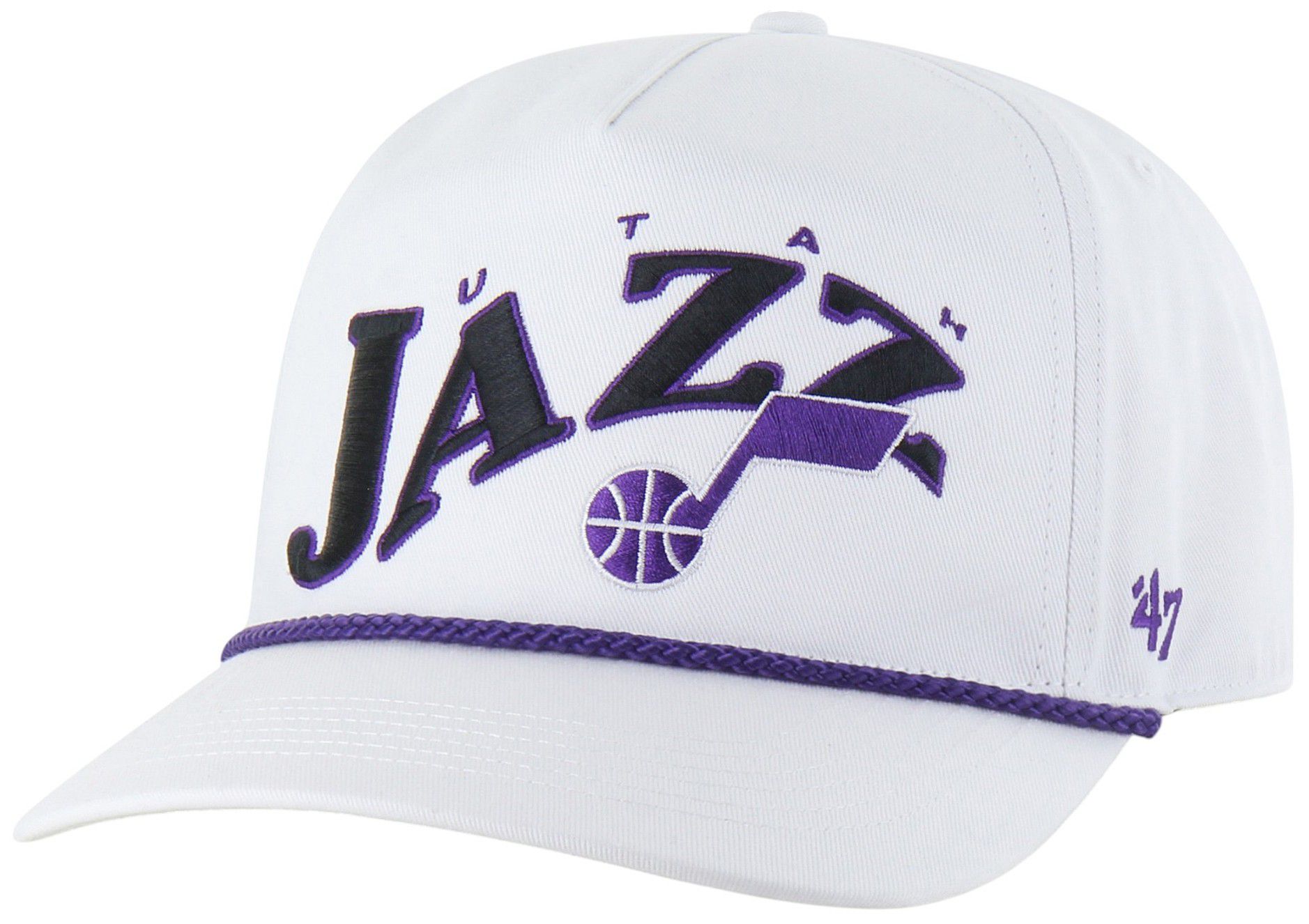 '47 Adult Utah Jazz White Graphic Wave Hitch Adjustable Hat product image