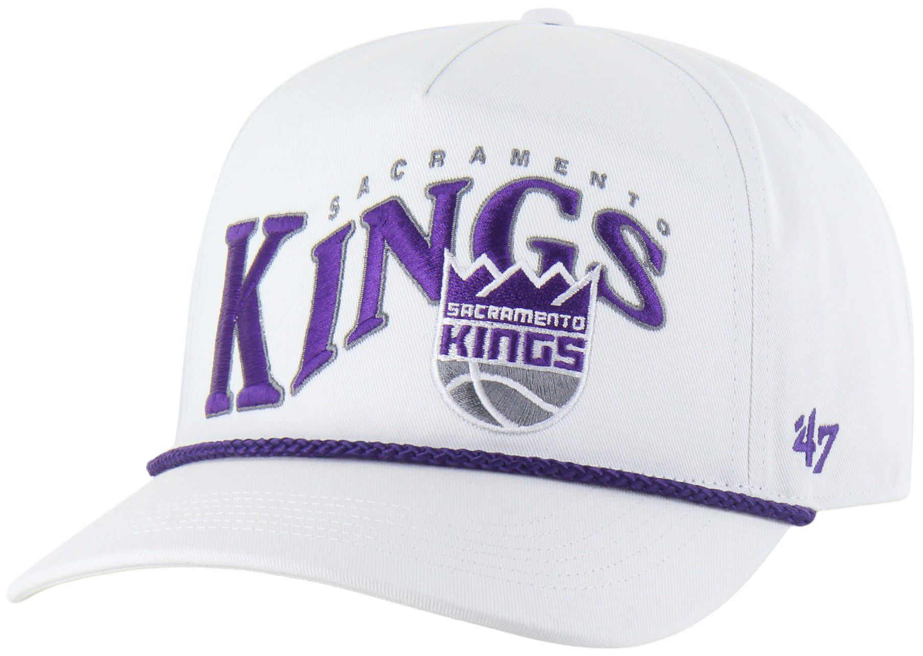 '47 Adult Sacramento Kings White Graphic Wave Hitch Adjustable Hat product image