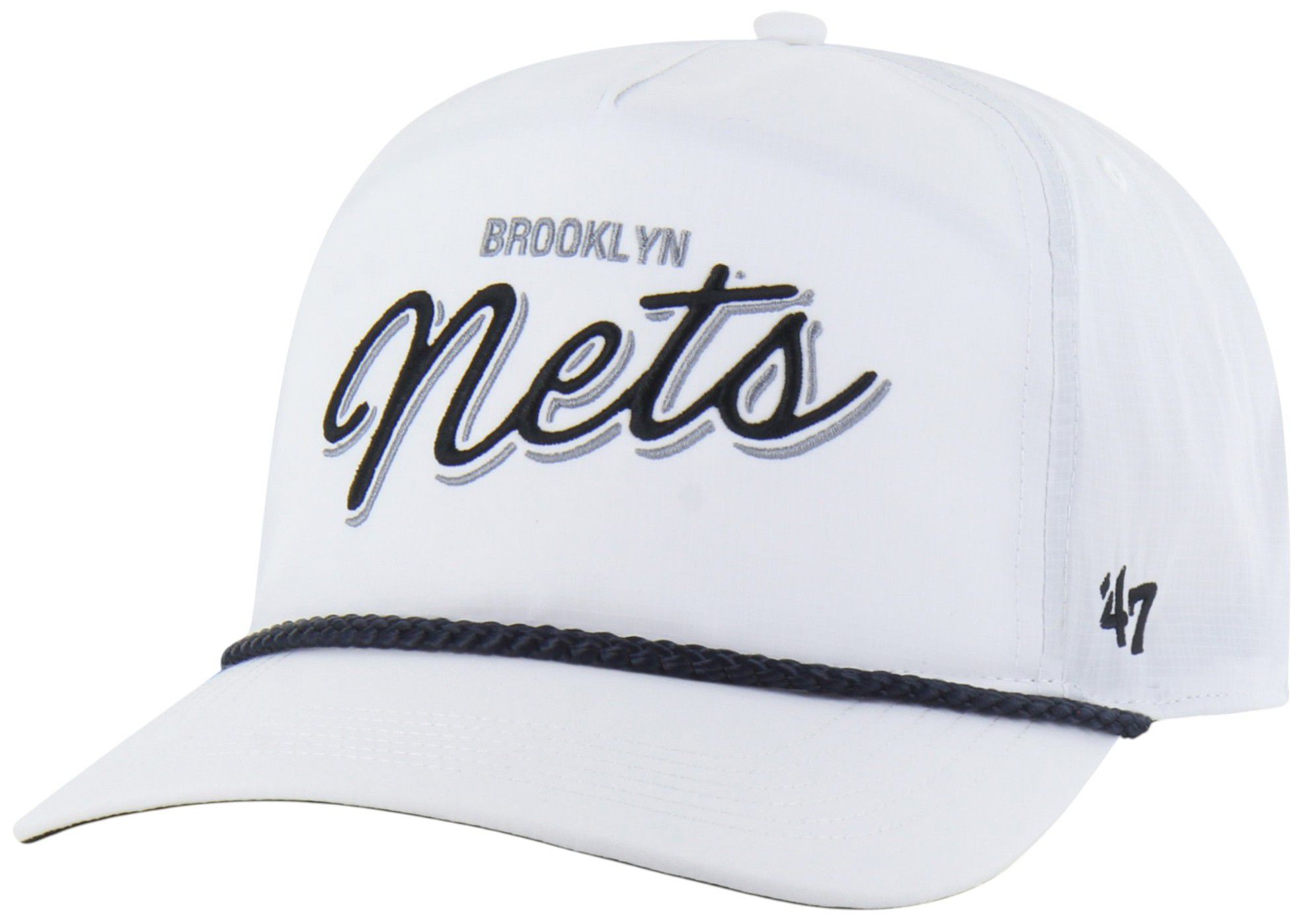 '47 Adult Brooklyn Nets White Wordmark Brrr Fairway Relaxed Fit Hitch Adjustable Hat product image