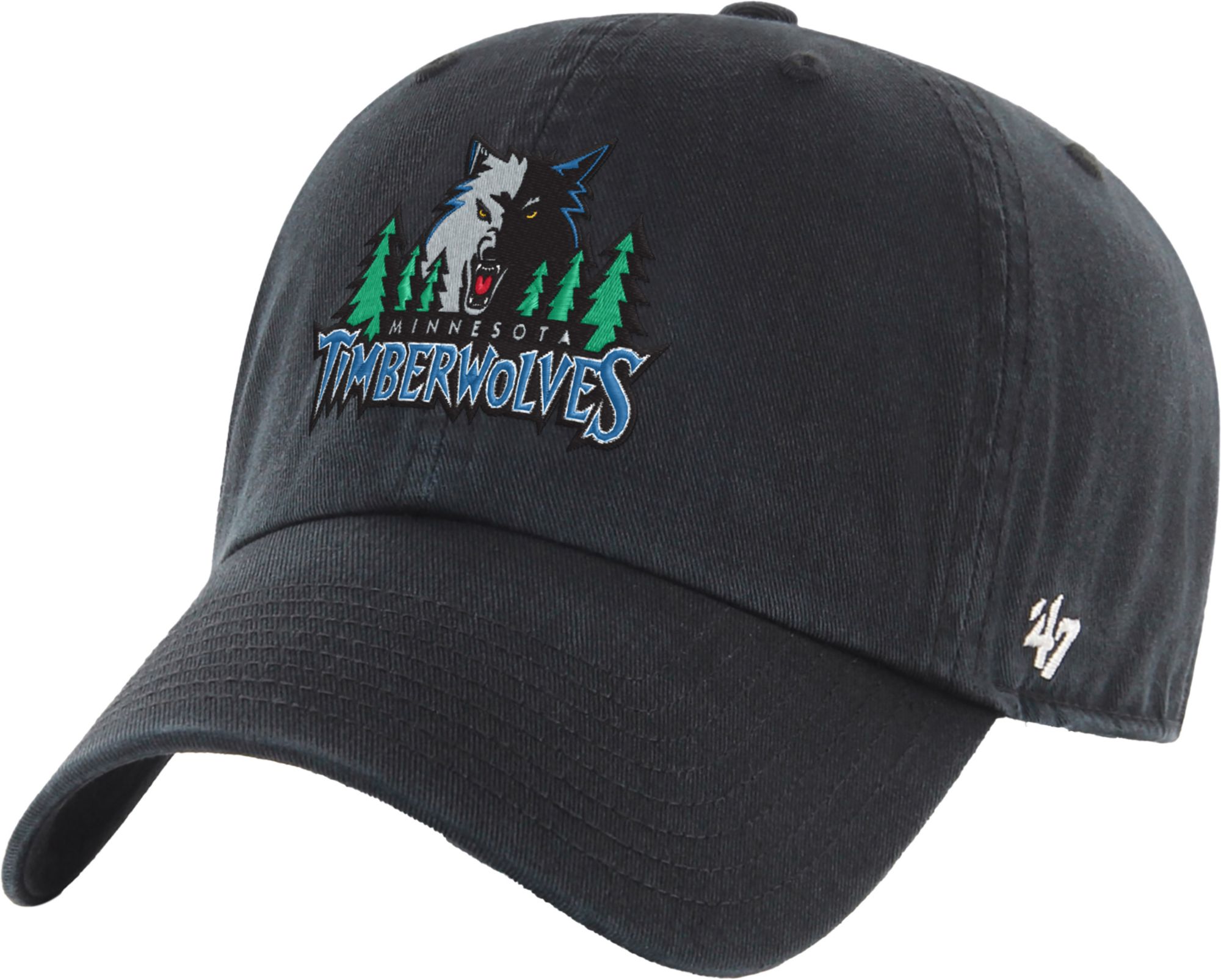 '47 Adult Minnesota Timberwolves Black Hardwood Classics Logo Clean Up Adjustable Hat product image
