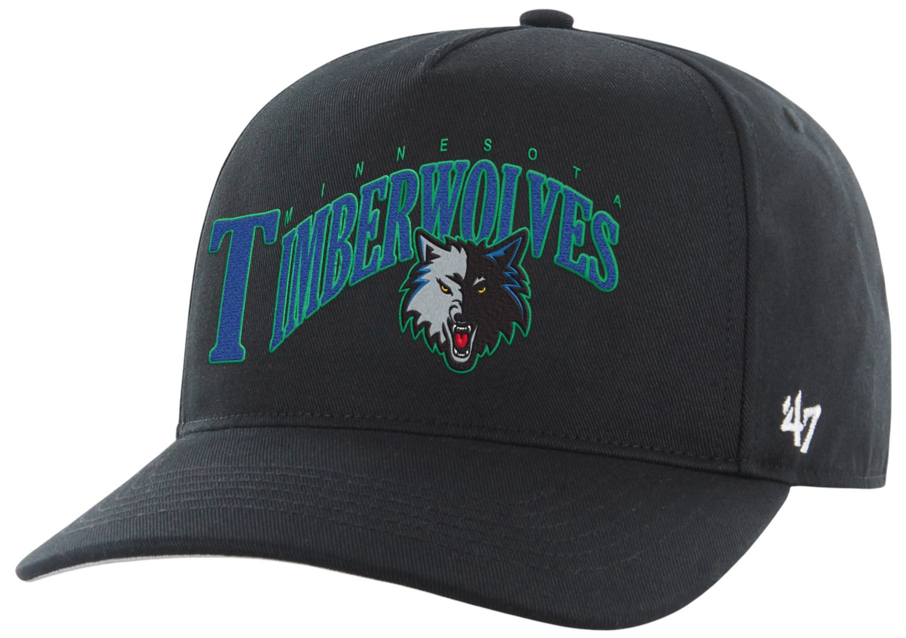 '47 Adult Minnesota Timberwolves Black Hardwood Classics Wave Hitch Adjustable Hat product image