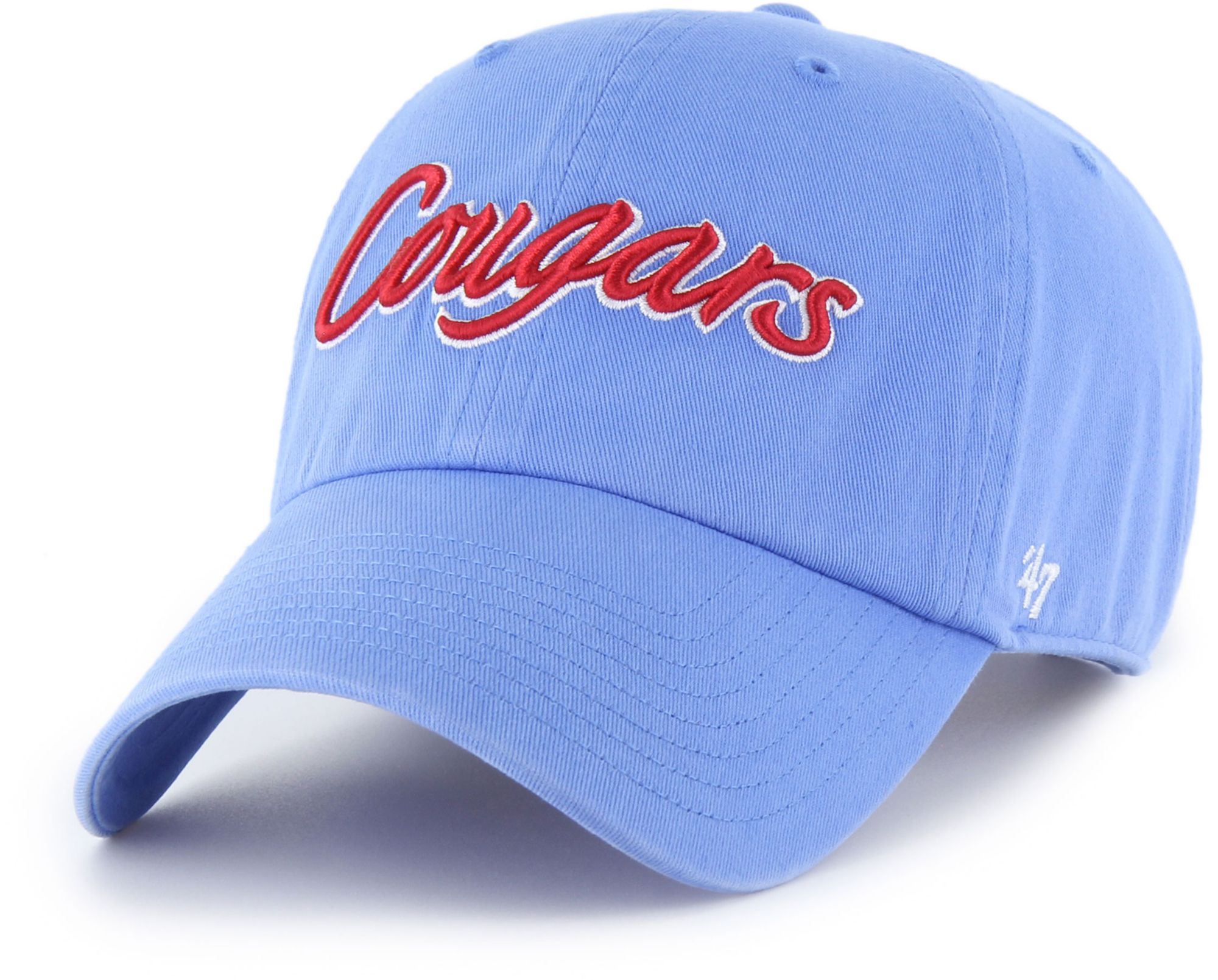 '47 Adult Houston Cougars Valor Houston Blue Overhand Hitch Adjustable Hat product image