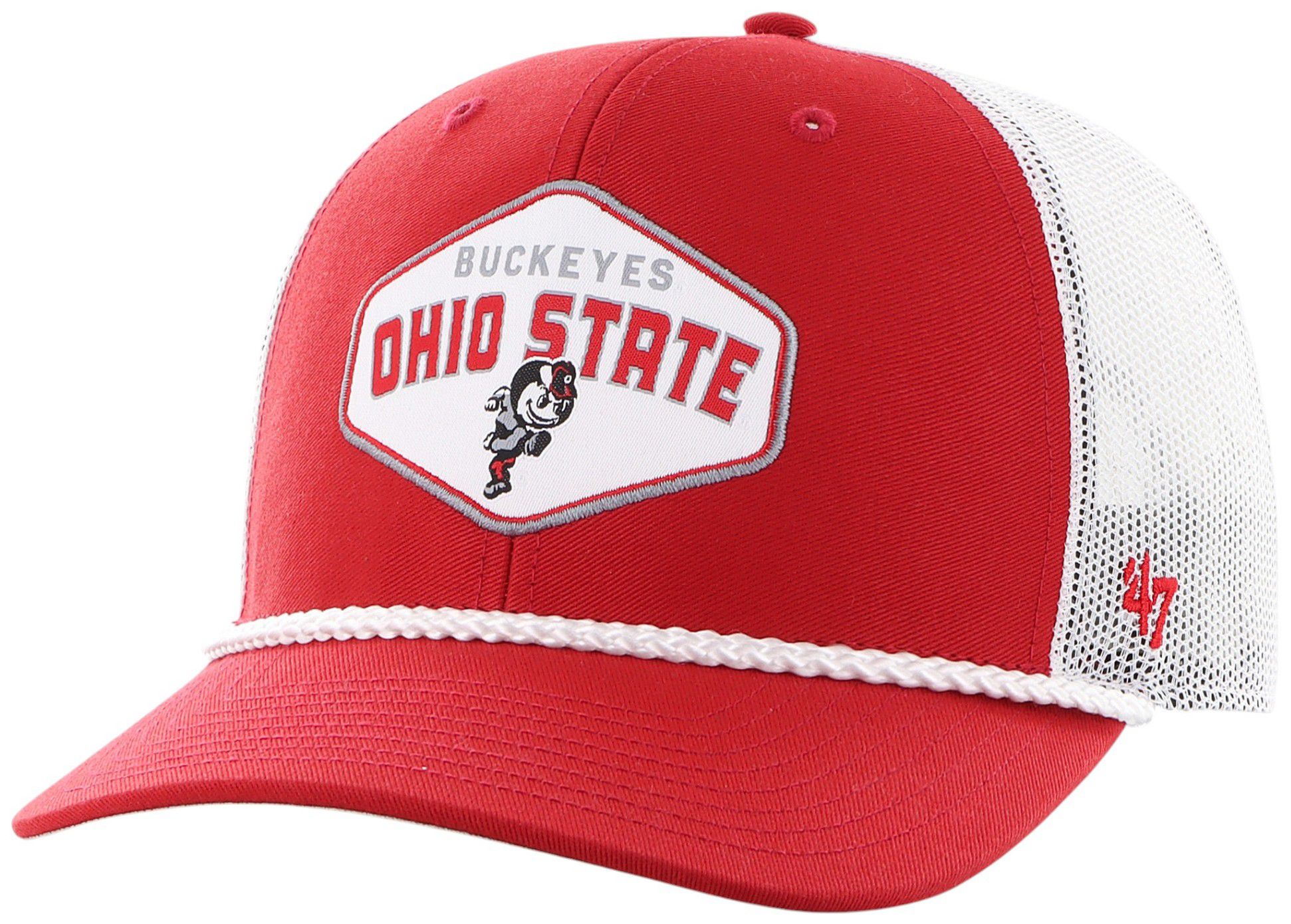 '47 Adult Ohio State Buckeyes Red Ace Out Rope Adjustable Trucker Hat product image
