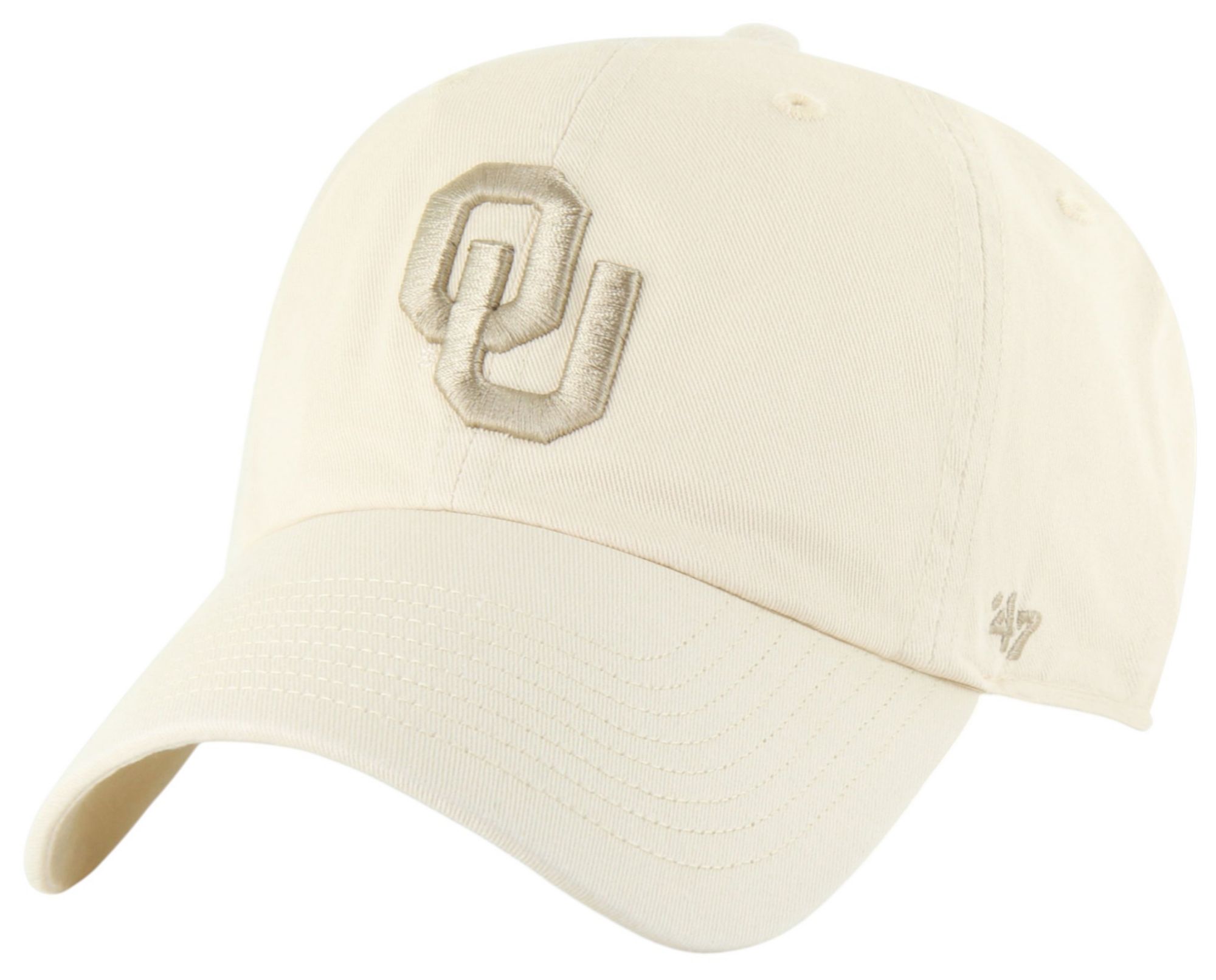 '47 Adult Oklahoma Sooners Natural 2-Tone Foundational Clean Up Adjustable Hat product image