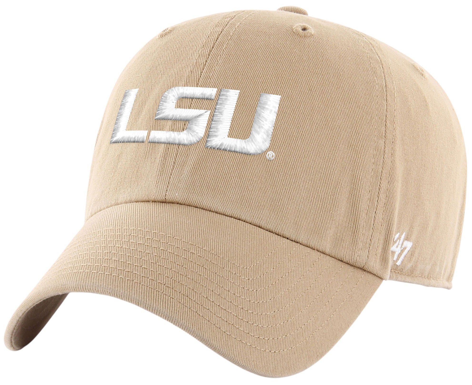 '47 Adult LSU Tigers Khaki Clean Up Adjustable Hat product image