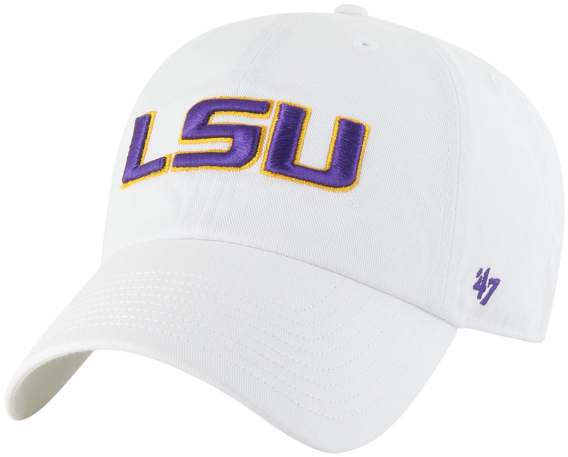 '47 Adult LSU Tigers White Clean Up Adjustable Hat product image