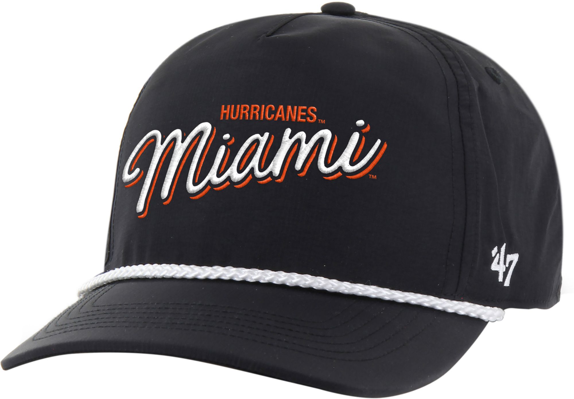 '47 Adult Miami Hurricanes Black Brrr Fairway Hitch Adjustable Hat product image