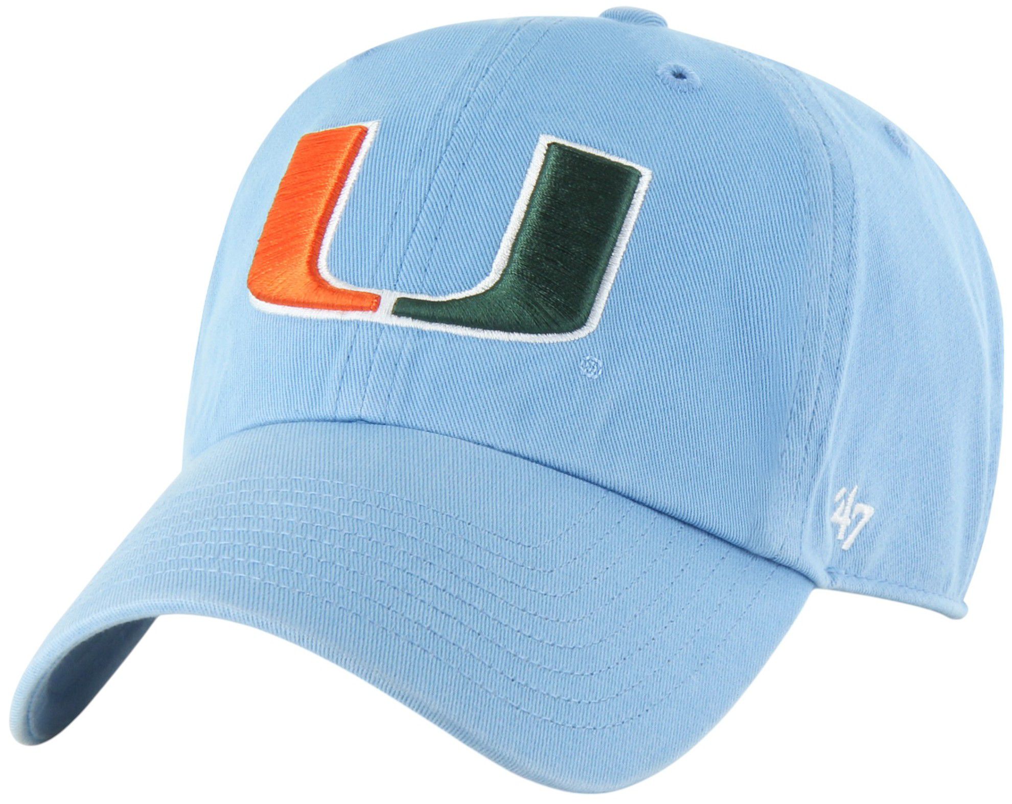 '47 Adult Miami Hurricanes Blue Clean Up Adjustable Hat product image