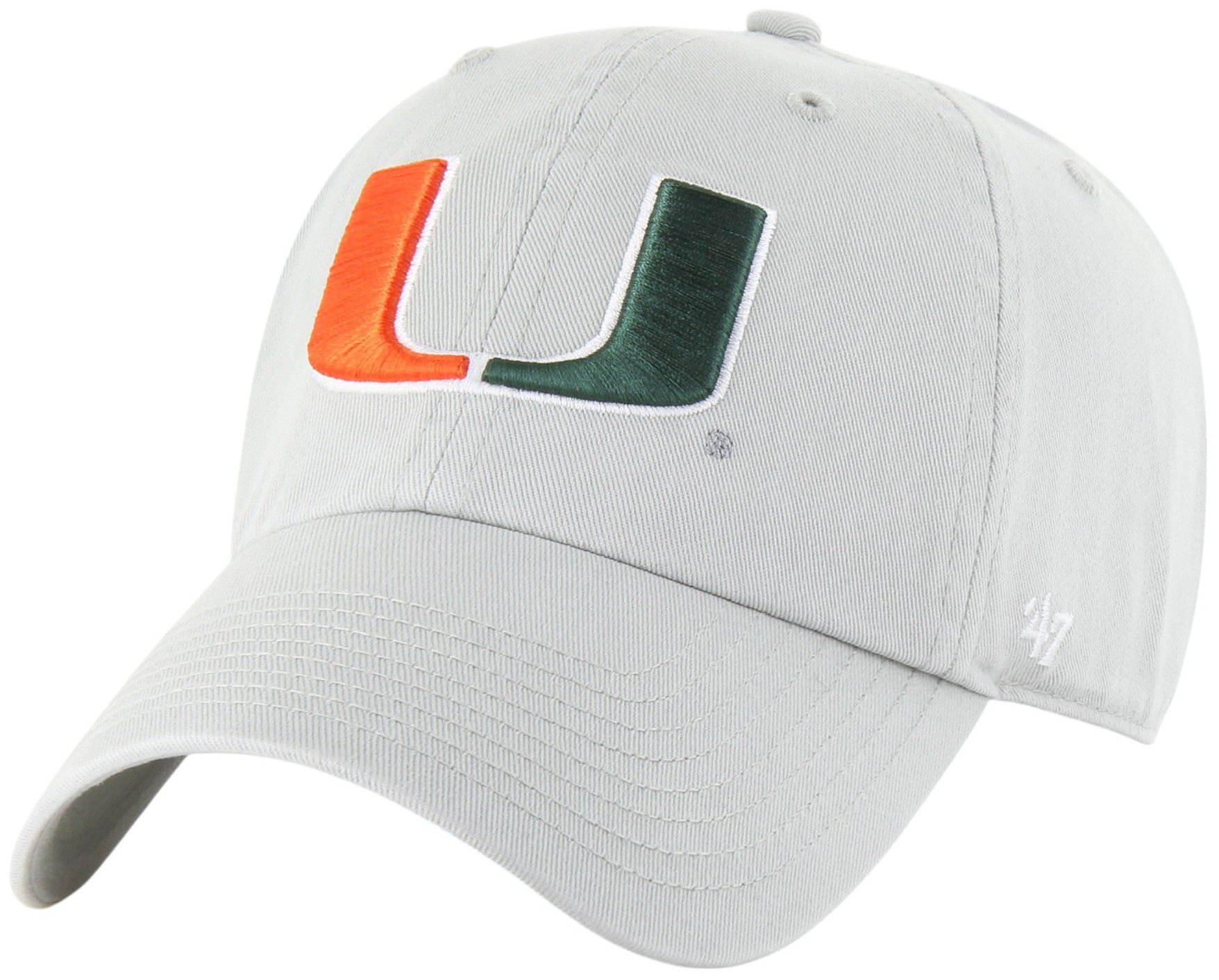 '47 Adult Miami Hurricanes Grey Clean Up Adjustable Hat product image