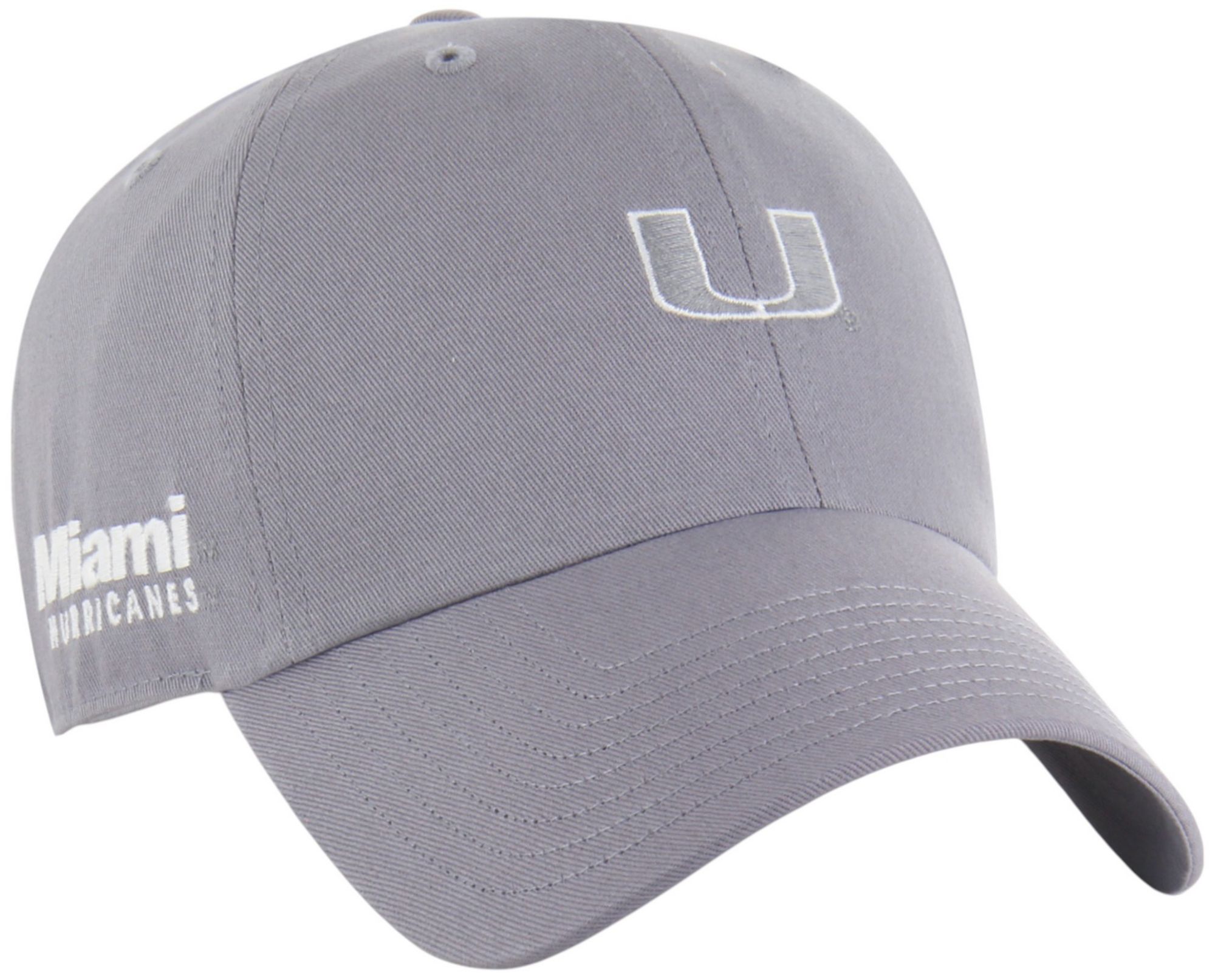 '47 Adult Miami Hurricanes Wolf Grey Foundational Clean Up Adjustable Hat product image