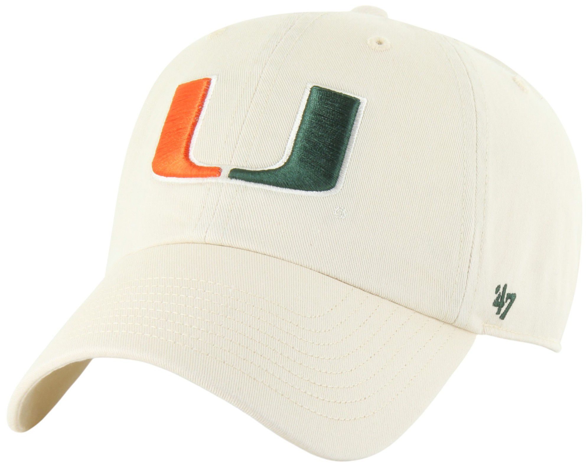 '47 Adult Miami (FL) Hurricanes Natural TC Fashion Logo Clean Up Adjustable Hat product image