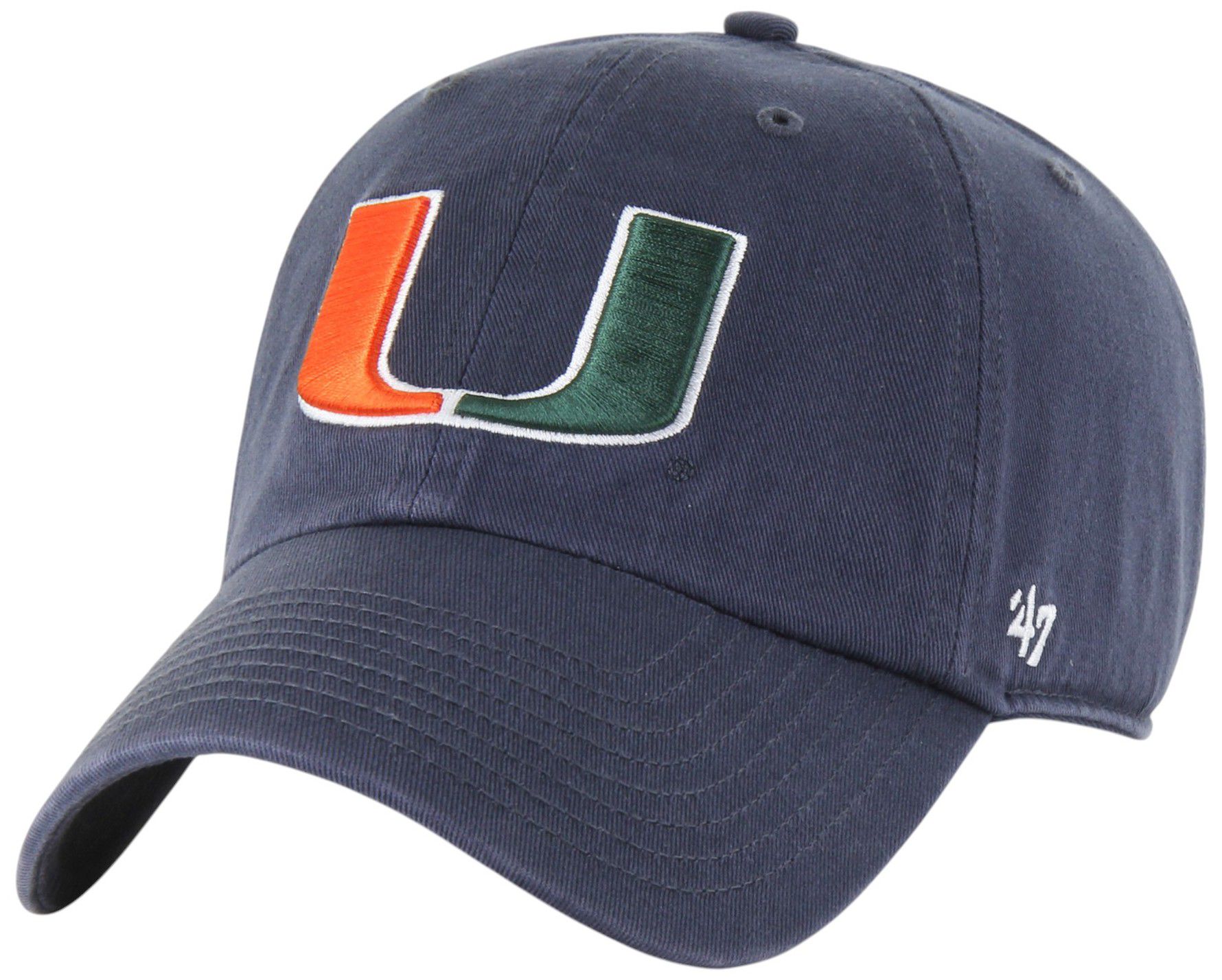 47 Adult Miami (FL) Hurricanes Vintage Navy Clean Up Adjustable Hat product image