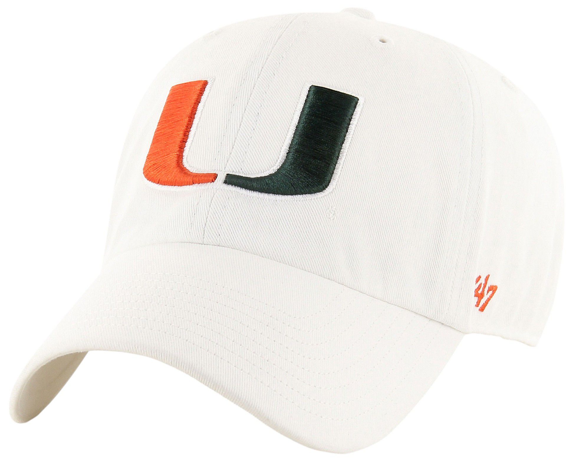 '47 Adult Miami Hurricanes White Clean Up Adjustable Hat product image