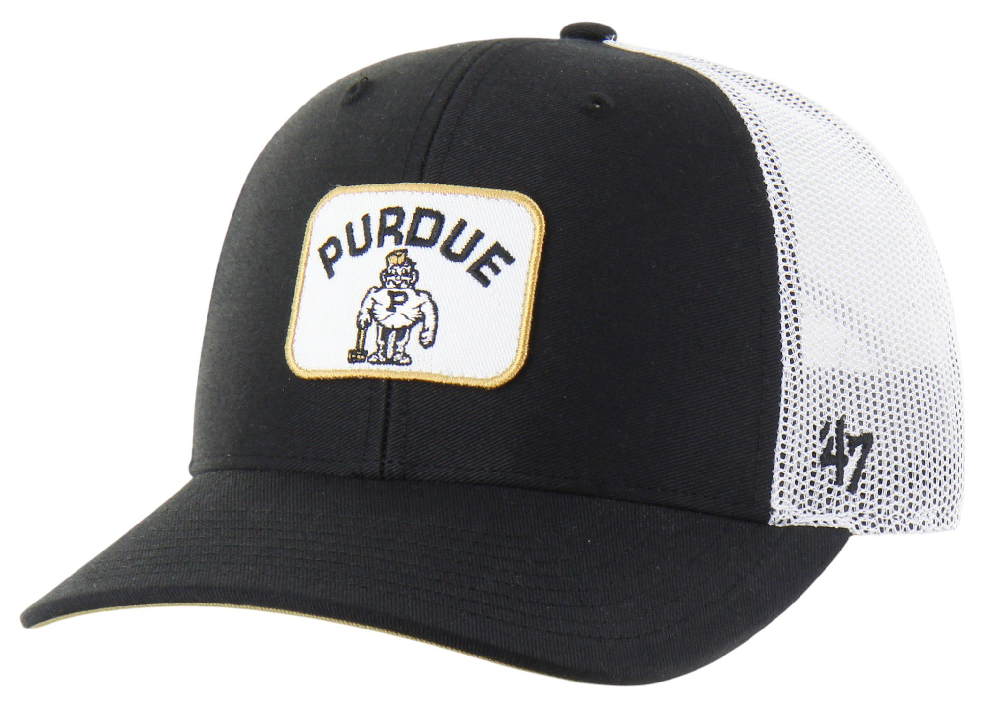 '47 Adult Purdue Boilermakers Vintage Black Novak SMU Adjustable Trucker Hat product image