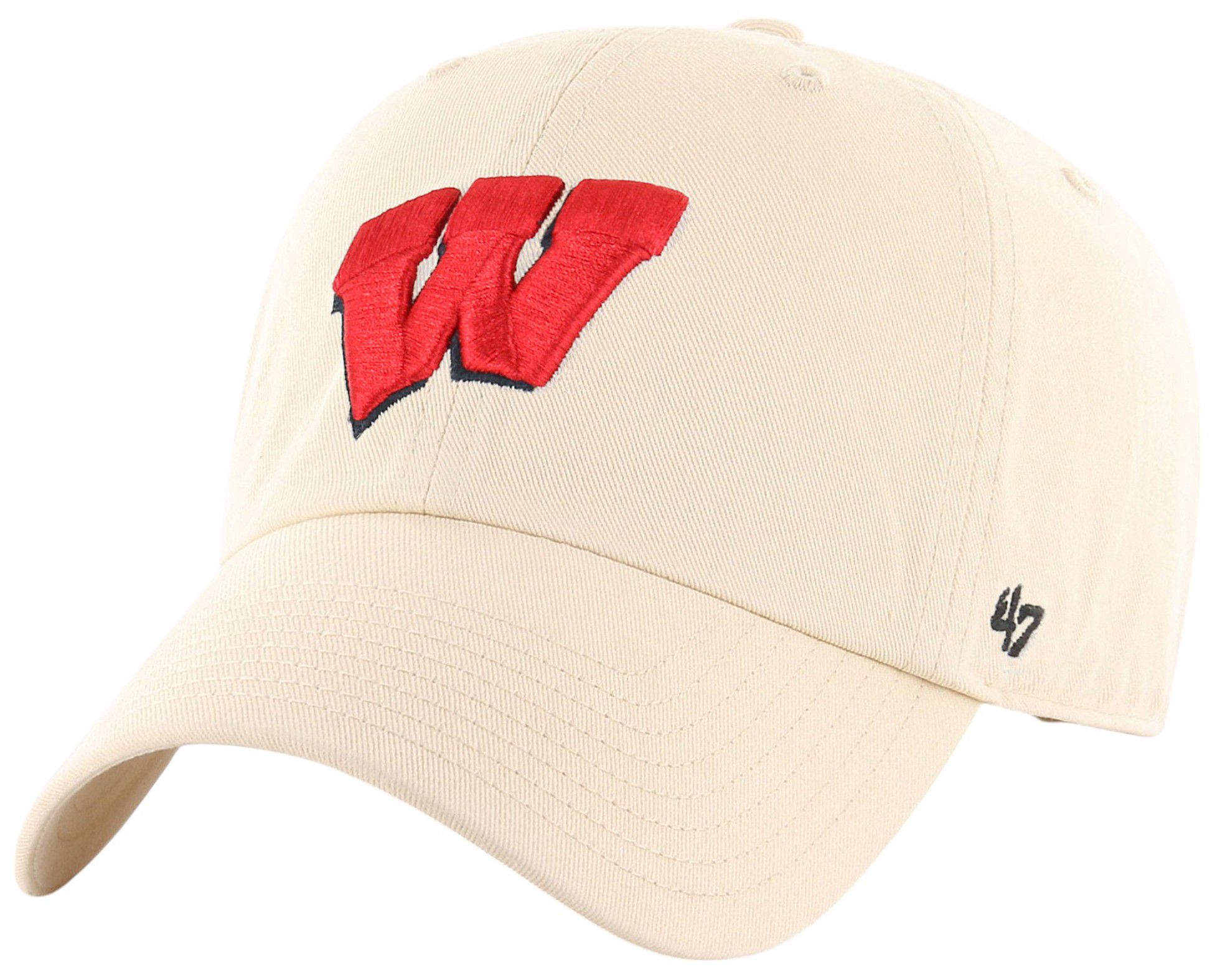 '47 Adult Wisconsin Badgers Natural TC Fashion Logo Clean Up Adjustable Hat product image