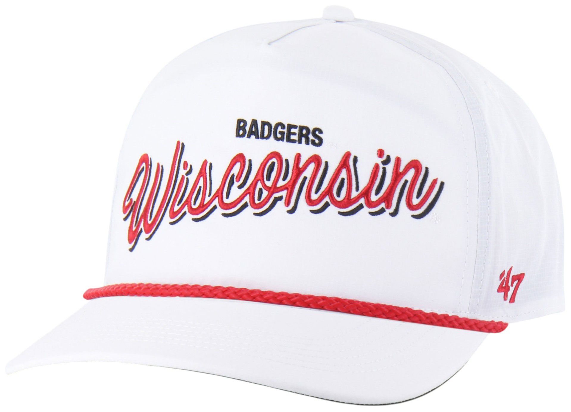 '47 Adult Wisconsin Badgers White Brrr Fairway Hitch Adjustable Hat product image