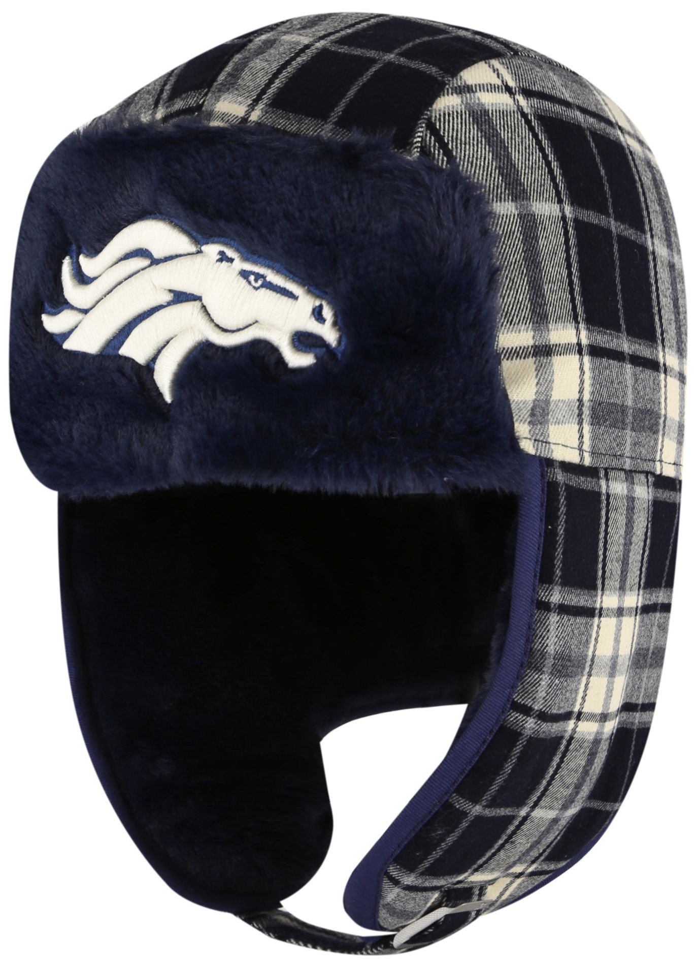 '47 Adult Denver Broncos Natural Plaid Trapper Knit Hat product image