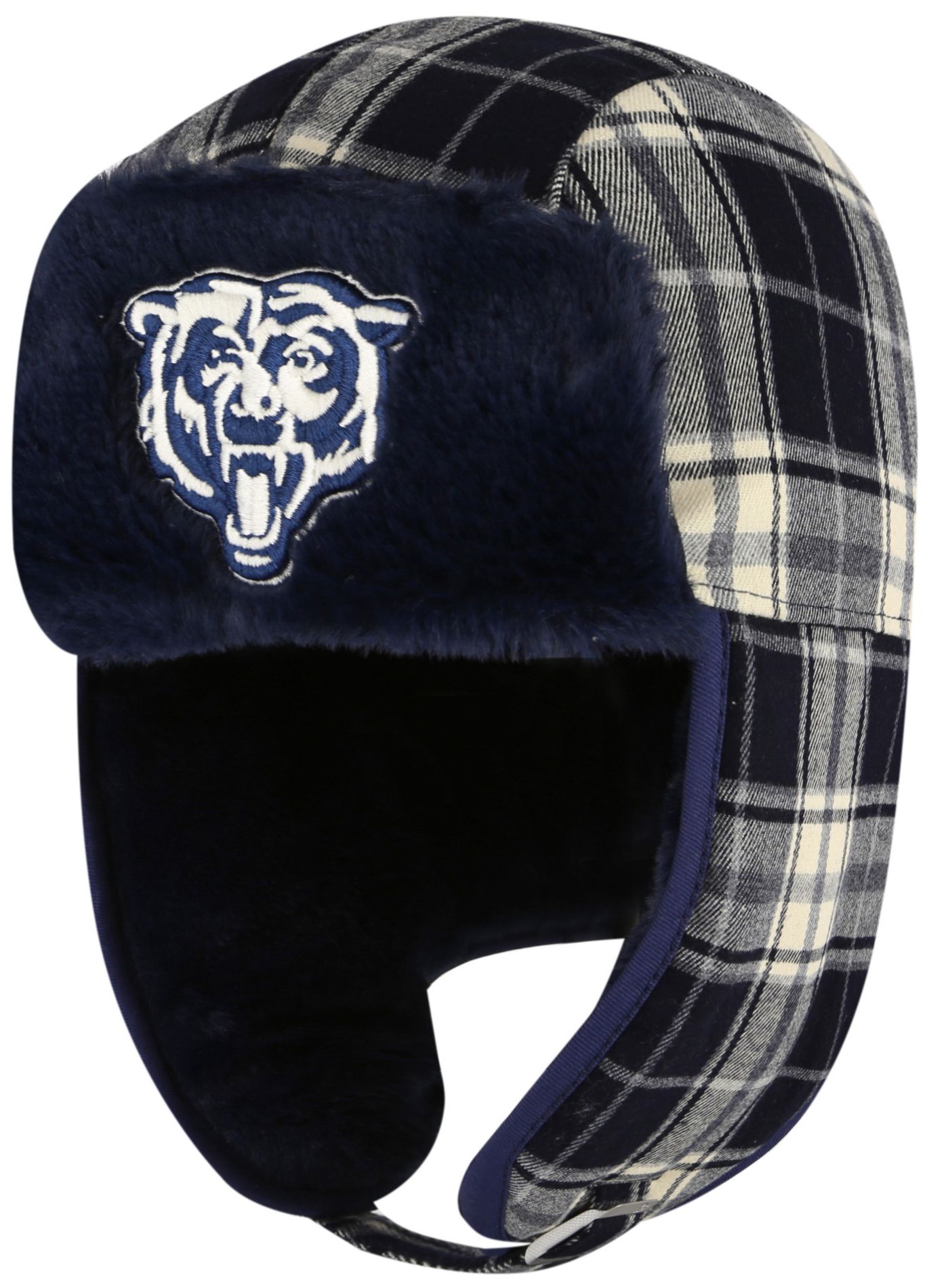 '47 Adult Chicago Bears Natural Plaid Trapper Knit Hat product image