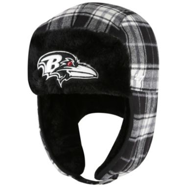 47 Adult Baltimore Ravens Black Plaid Trapper Knit Hat | Dick's