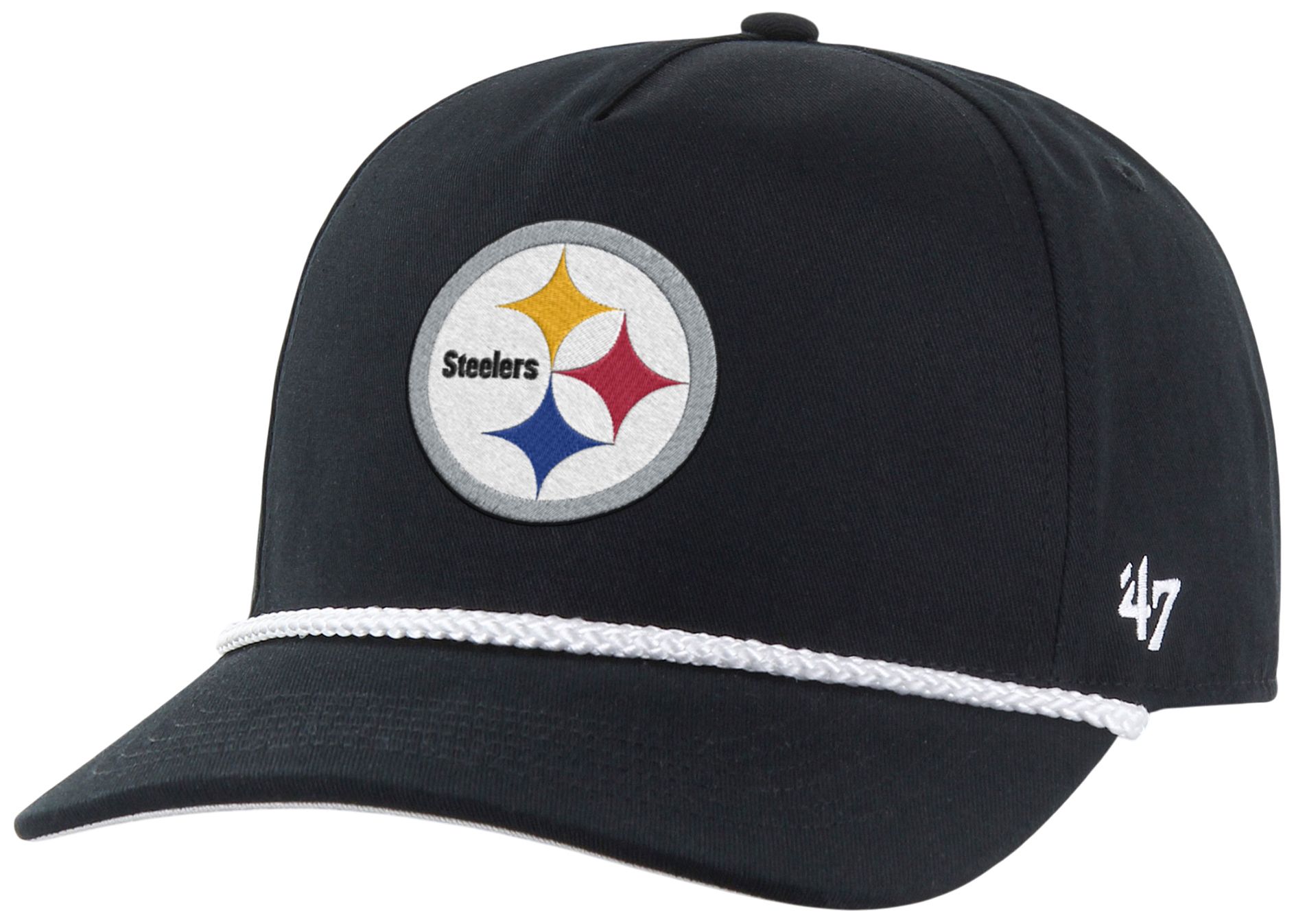 '47 Adult Pittsburgh Steelers Black Rope Hitch Adjustable Hat product image