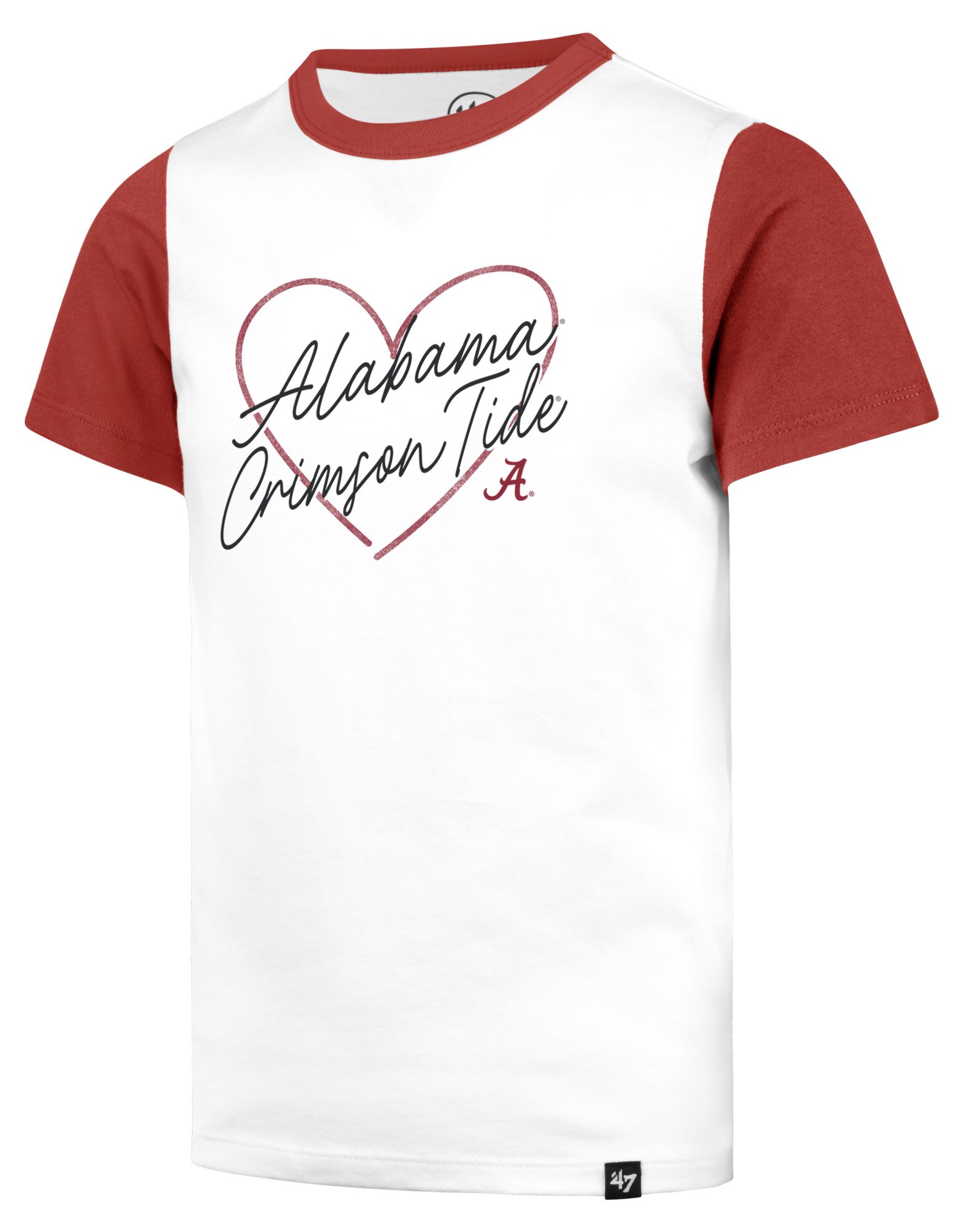 '47 Girls' Alabama Crimson Tide White Wash Lovestruck Short Sleeve T-Shirt product image