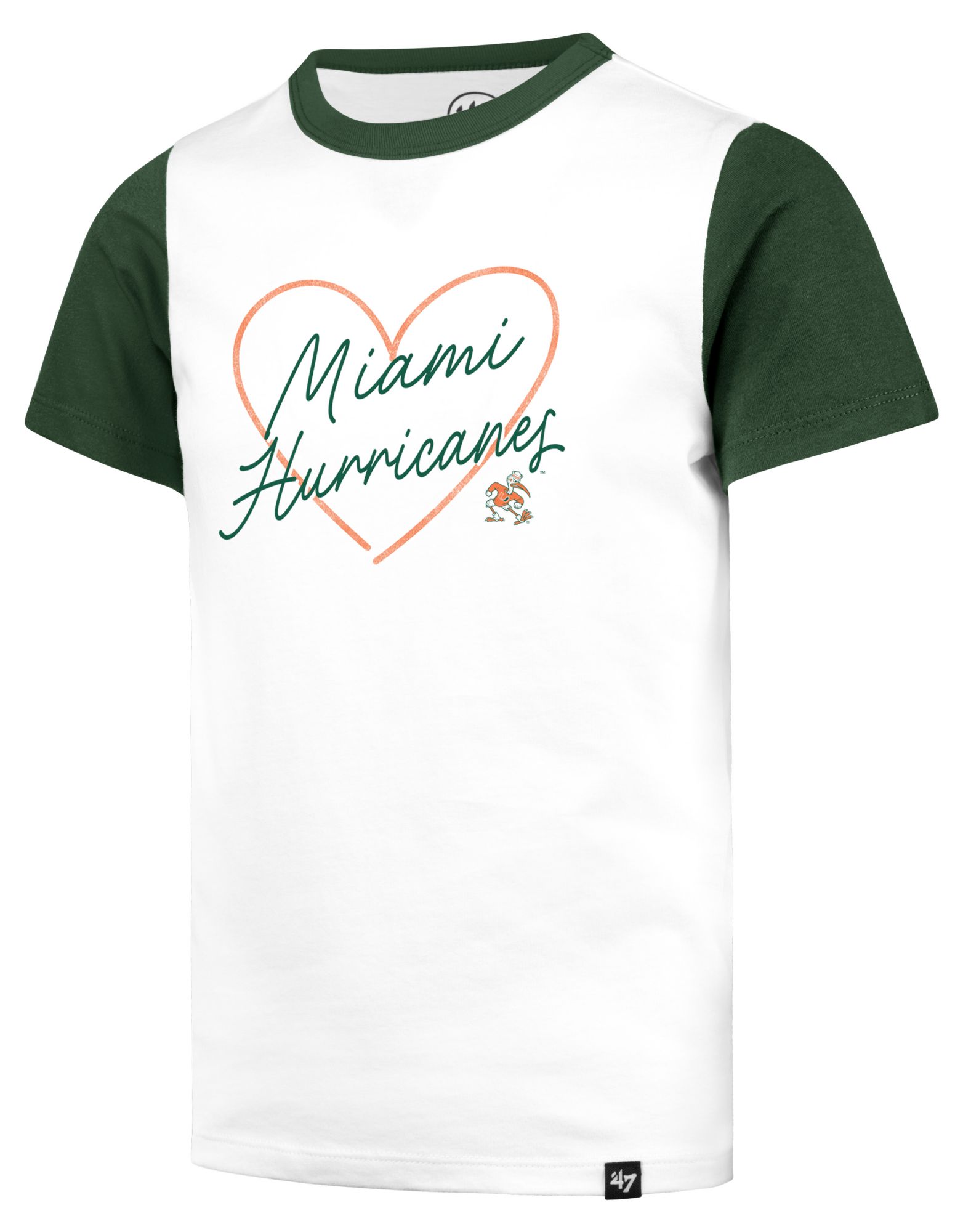 '47 Girls' Miami Hurricanes White Wash Lovestruck Short Sleeve T-Shirt product image