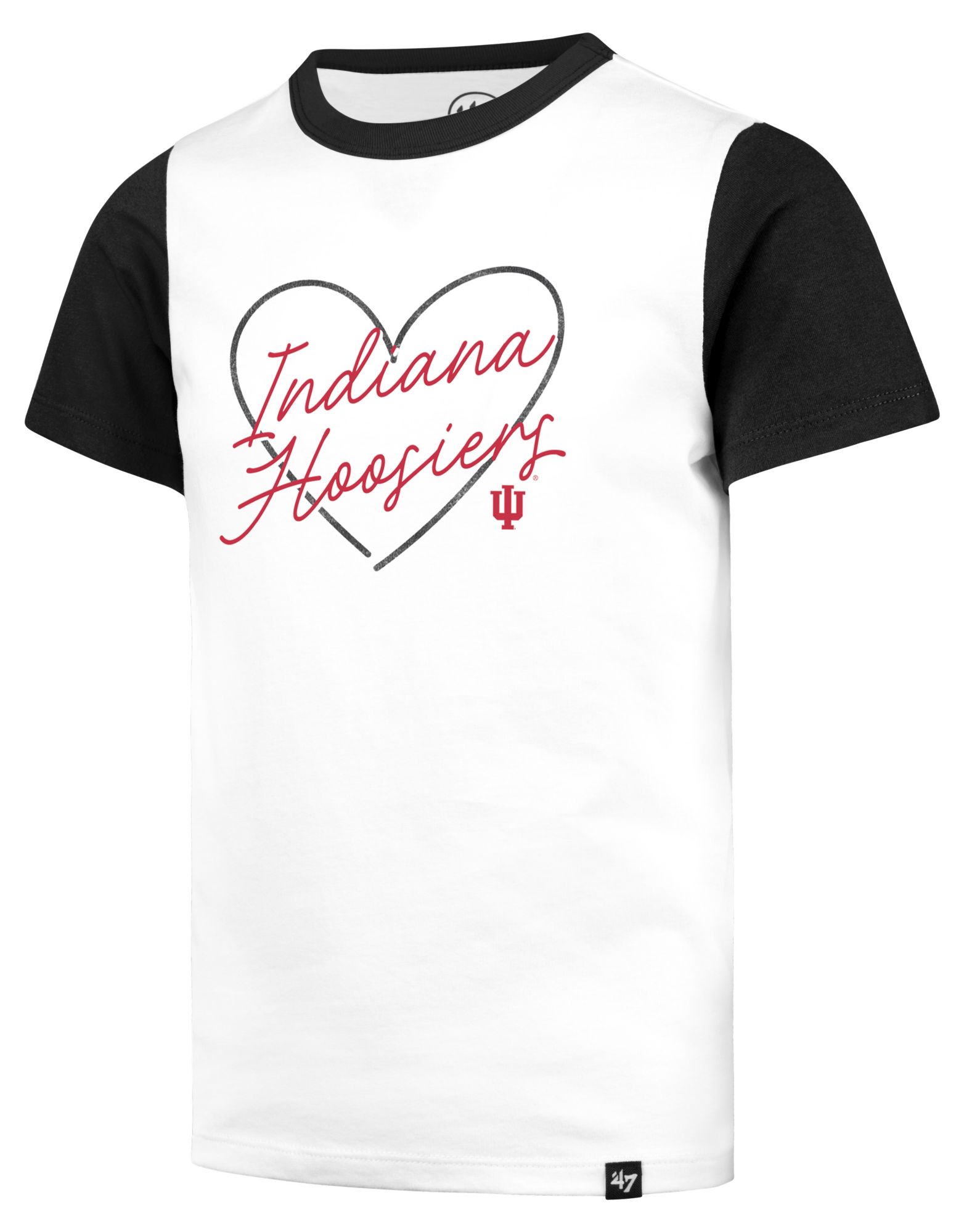 '47 Girls' Indiana Hoosiers White Wash Lovestruck Short Sleeve T-Shirt product image