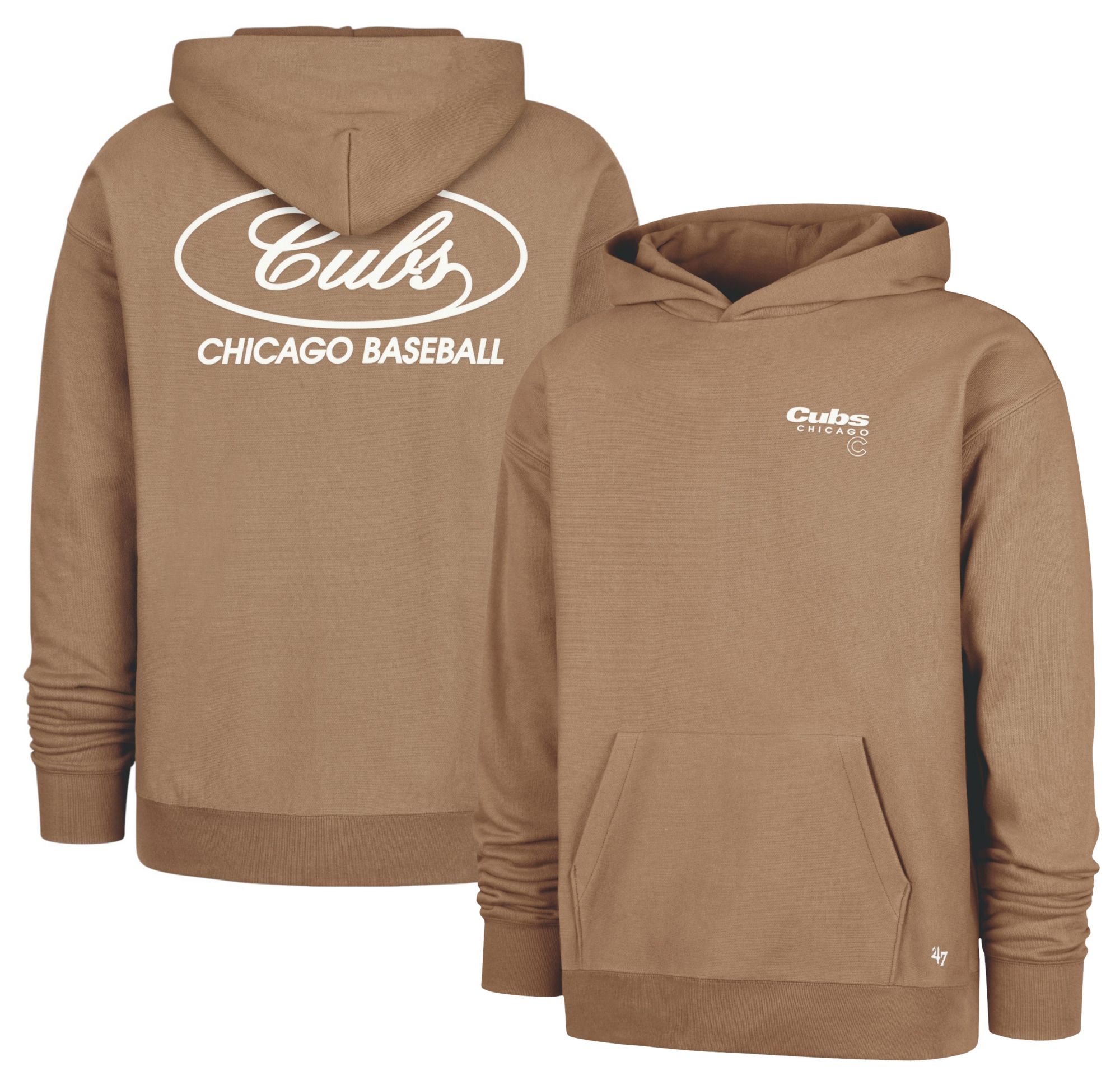 '47 Men's Chicago Cubs Tan Triple Double Foundation Pullover Hoodie product image