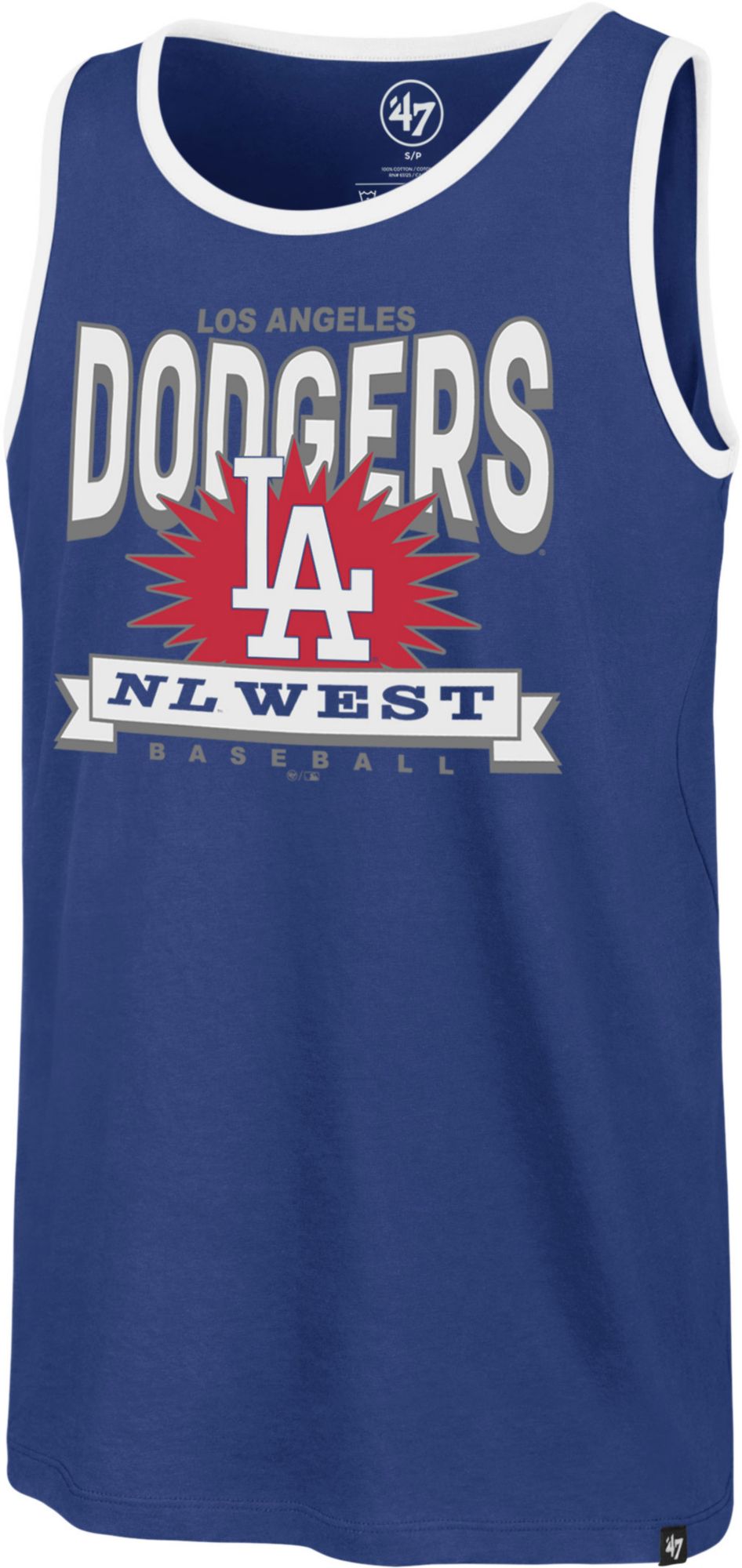 '47 Men's Los Angeles Dodgers Blue Twelve Six Franklin Tank Top product image