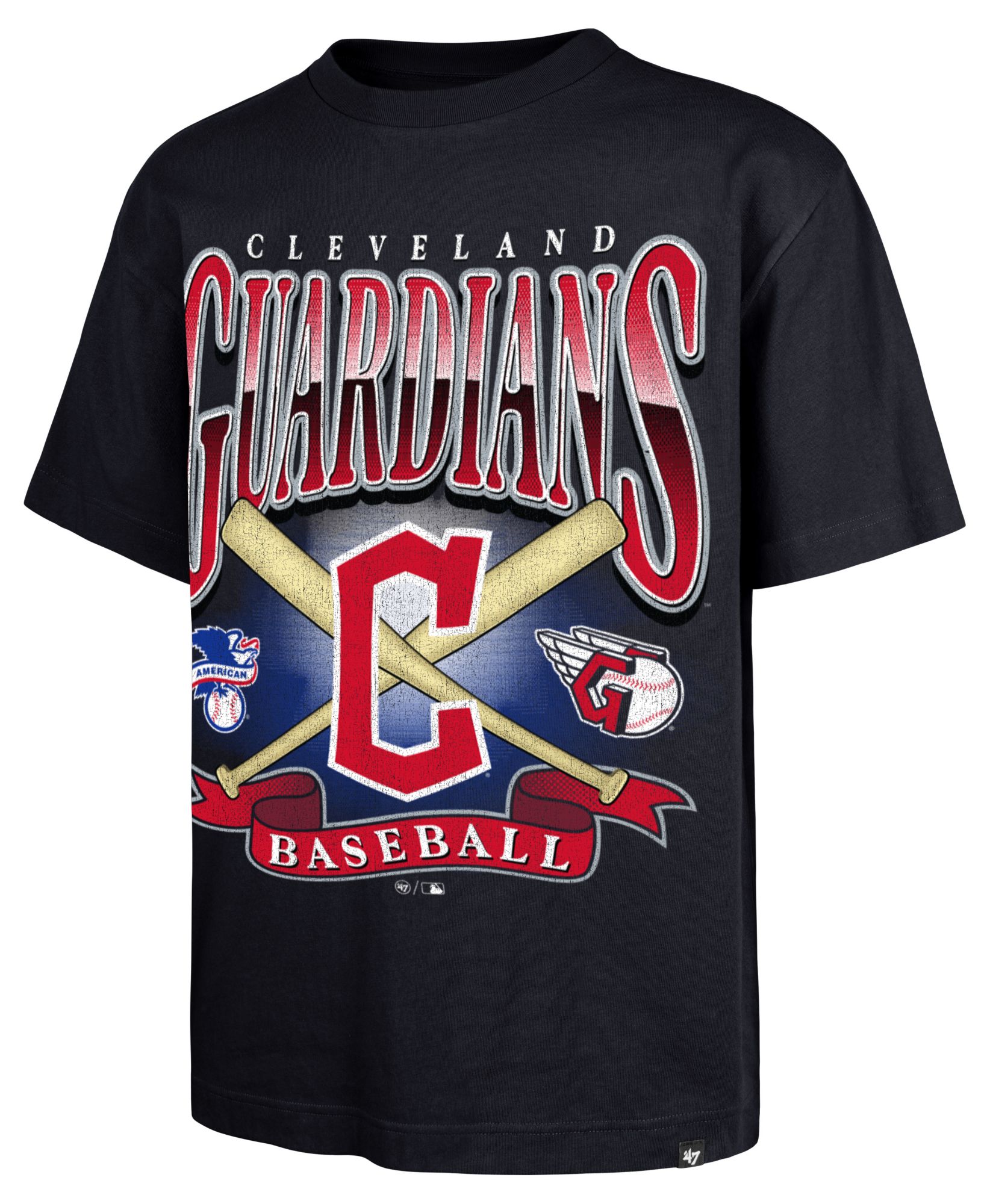 '47 Men's Cleveland Guardians Navy Chrometown Foundation T-Shirt product image