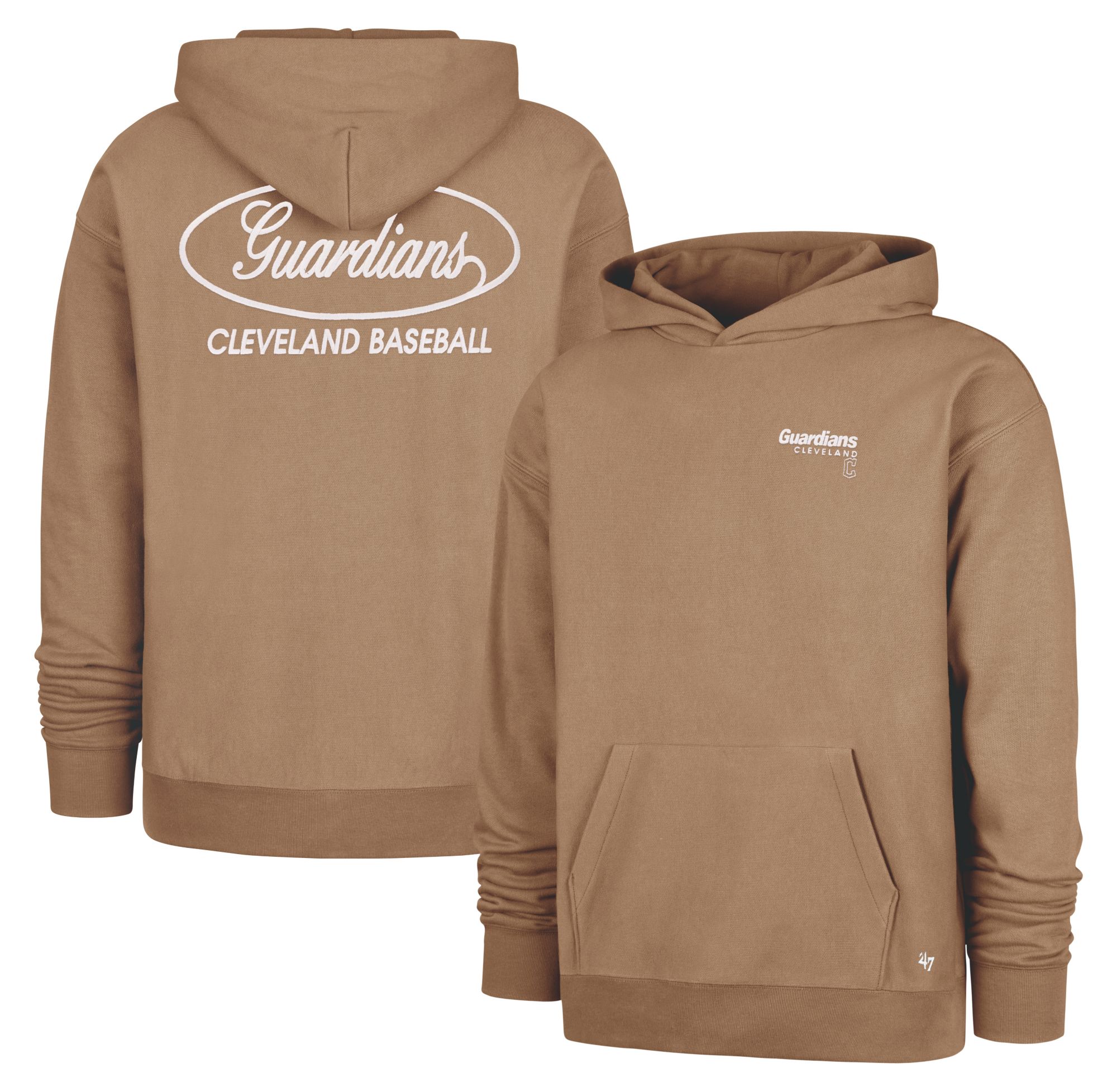 '47 Men's Cleveland Guardians Tan Triple Double Foundation Pullover Hoodie product image