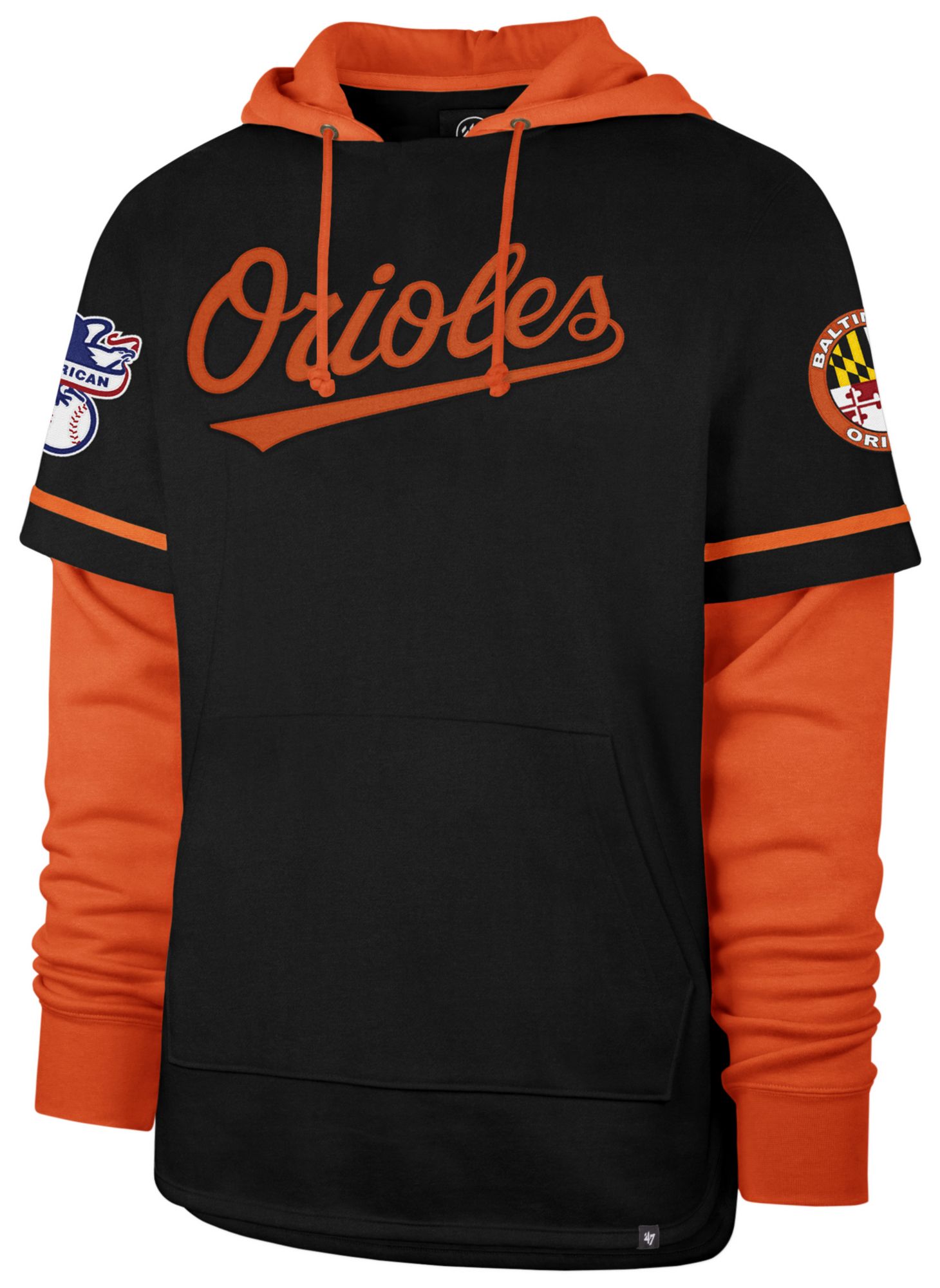 '47 Adult Baltimore Orioles Black Trifecta Hoodie product image