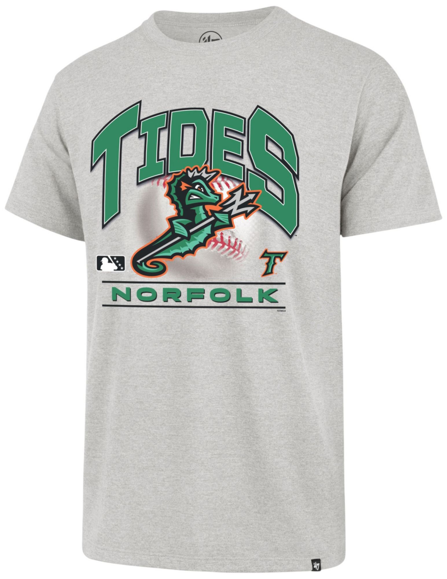 '47 Men's Norfolk Tides Grey Bunt Franklin T-Shirt product image