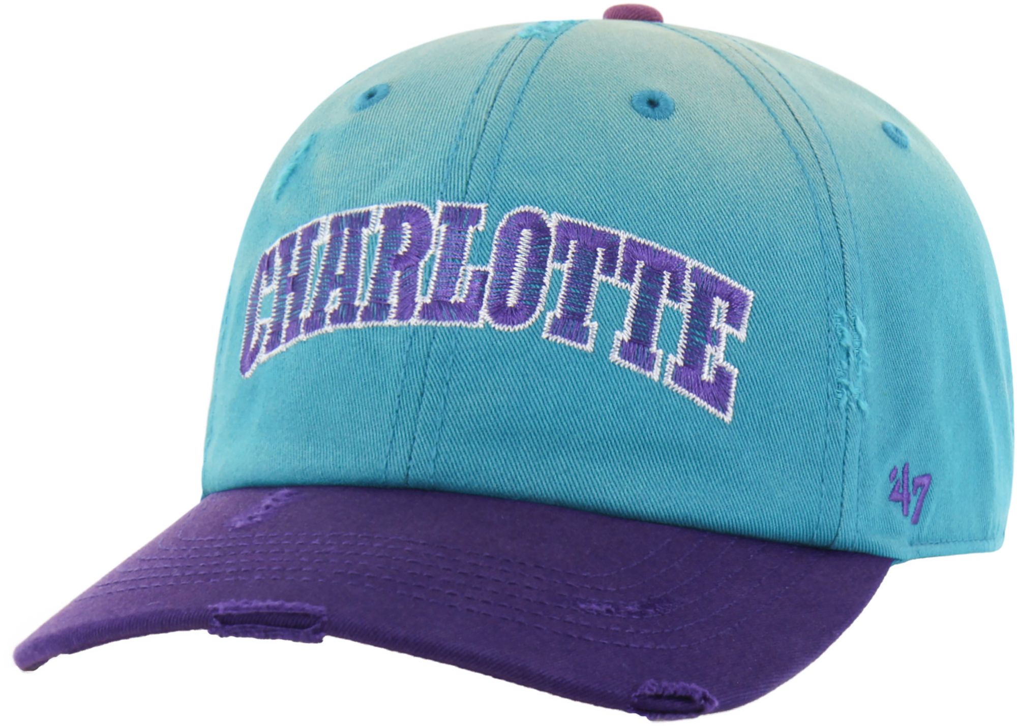 '47 Men's Charlotte Hornets Blue Worn Script Clean Up Retro Wordmark Hat product image