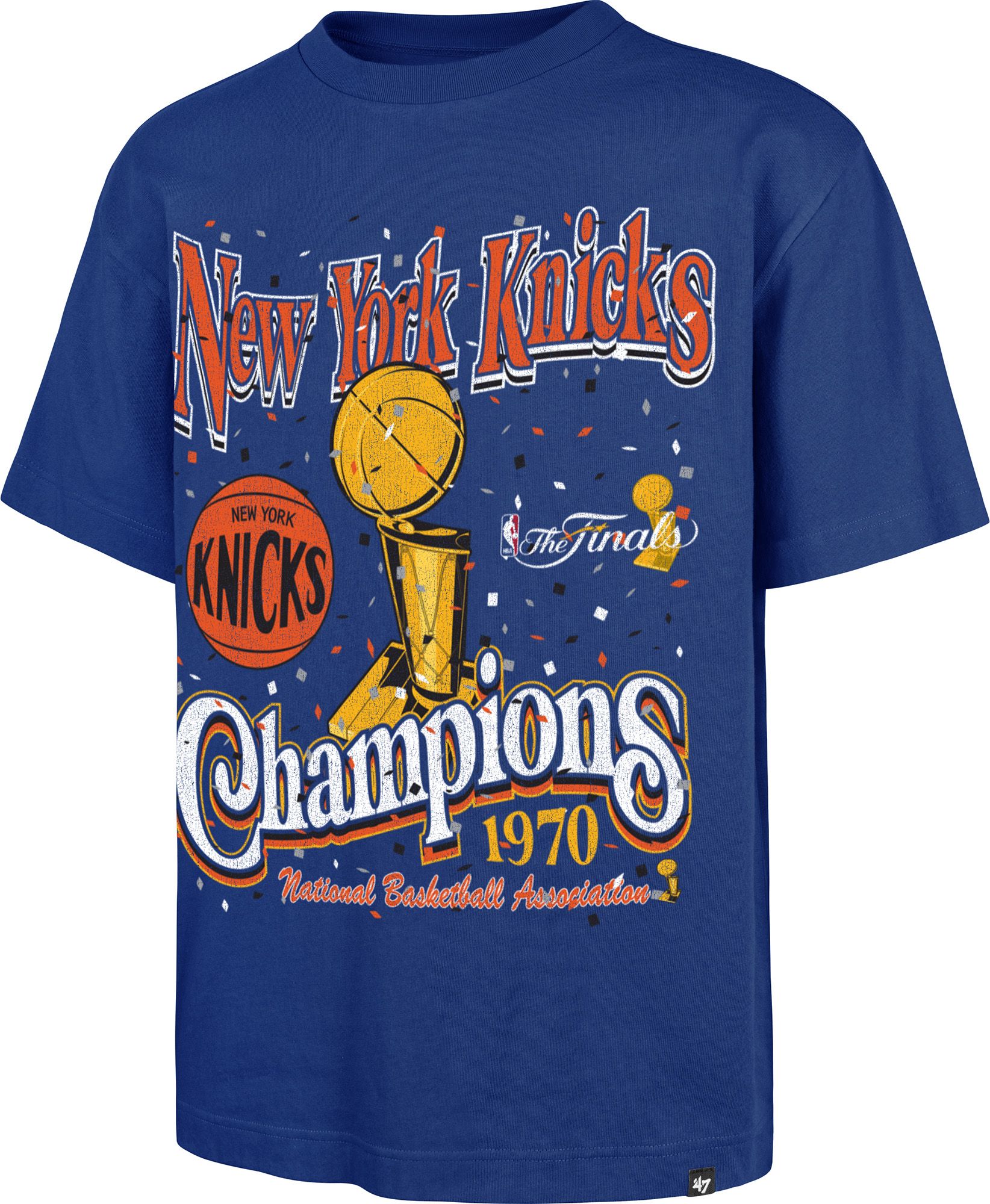 '47 Adult New York Knicks Hardwood Classics Past Champs Blue T-Shirt product image