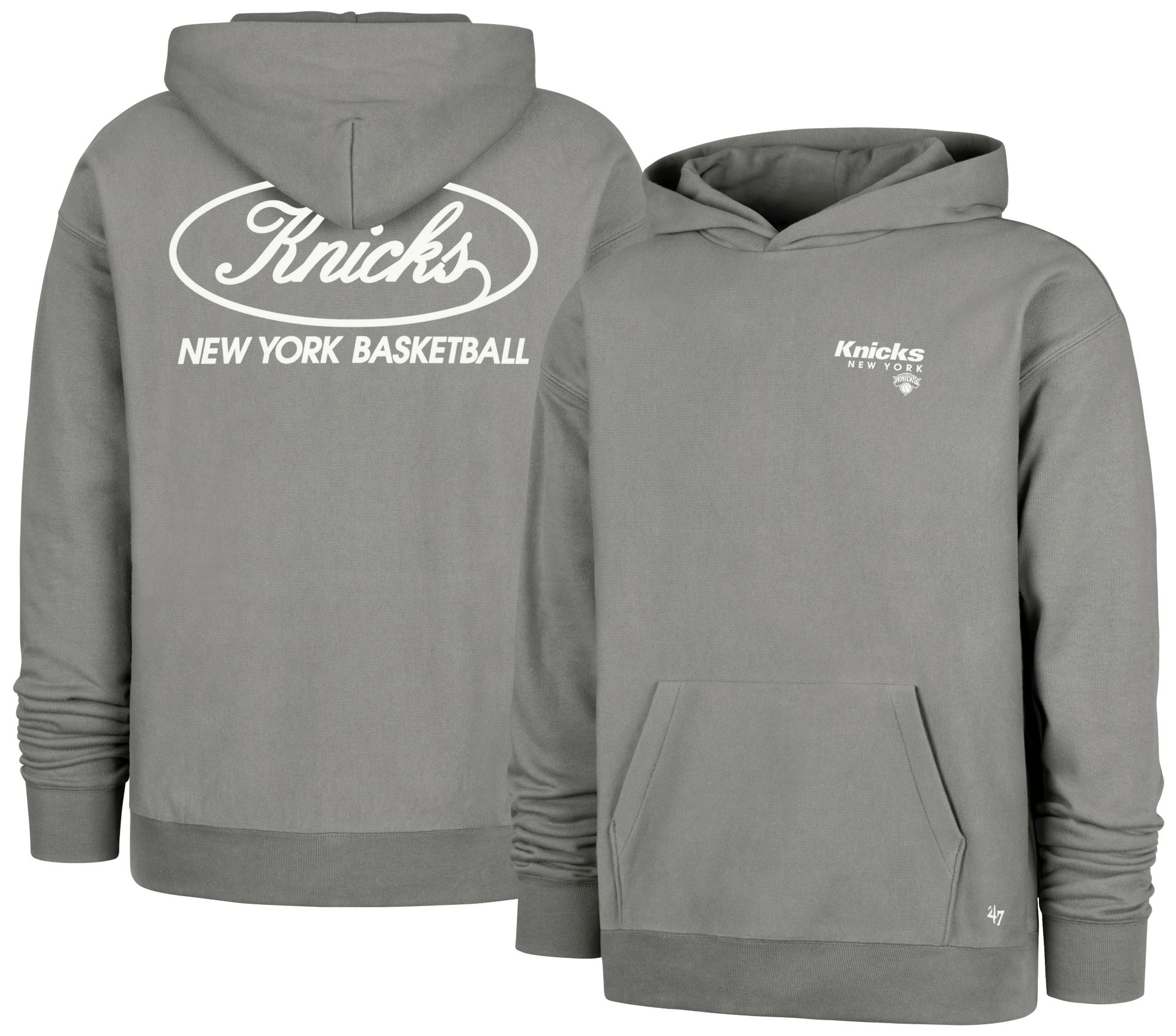 '47 Men's New York Knicks Grey Triple Double Hoodie product image