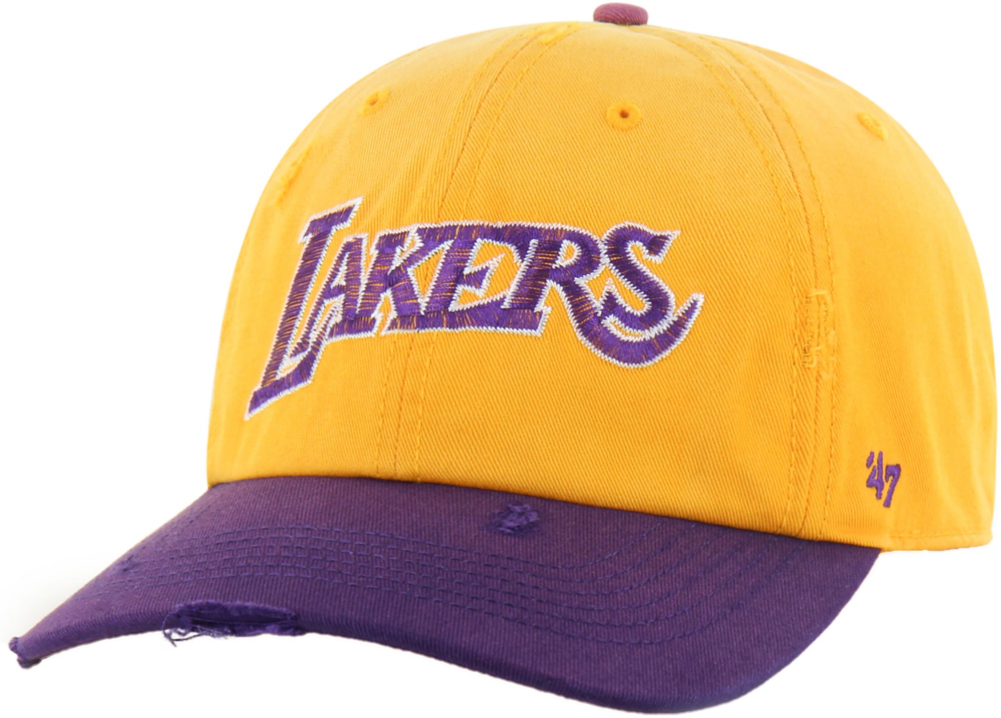 '47 Men's Los Angeles Lakers Gold Worn Script Clean Up Retro Wordmark Hat product image