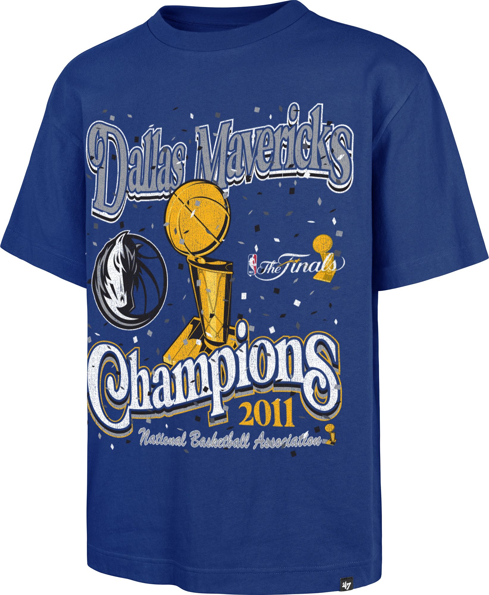 '47 Adult Dallas Mavericks Hardwood Classics Past Champs Blue T-Shirt product image