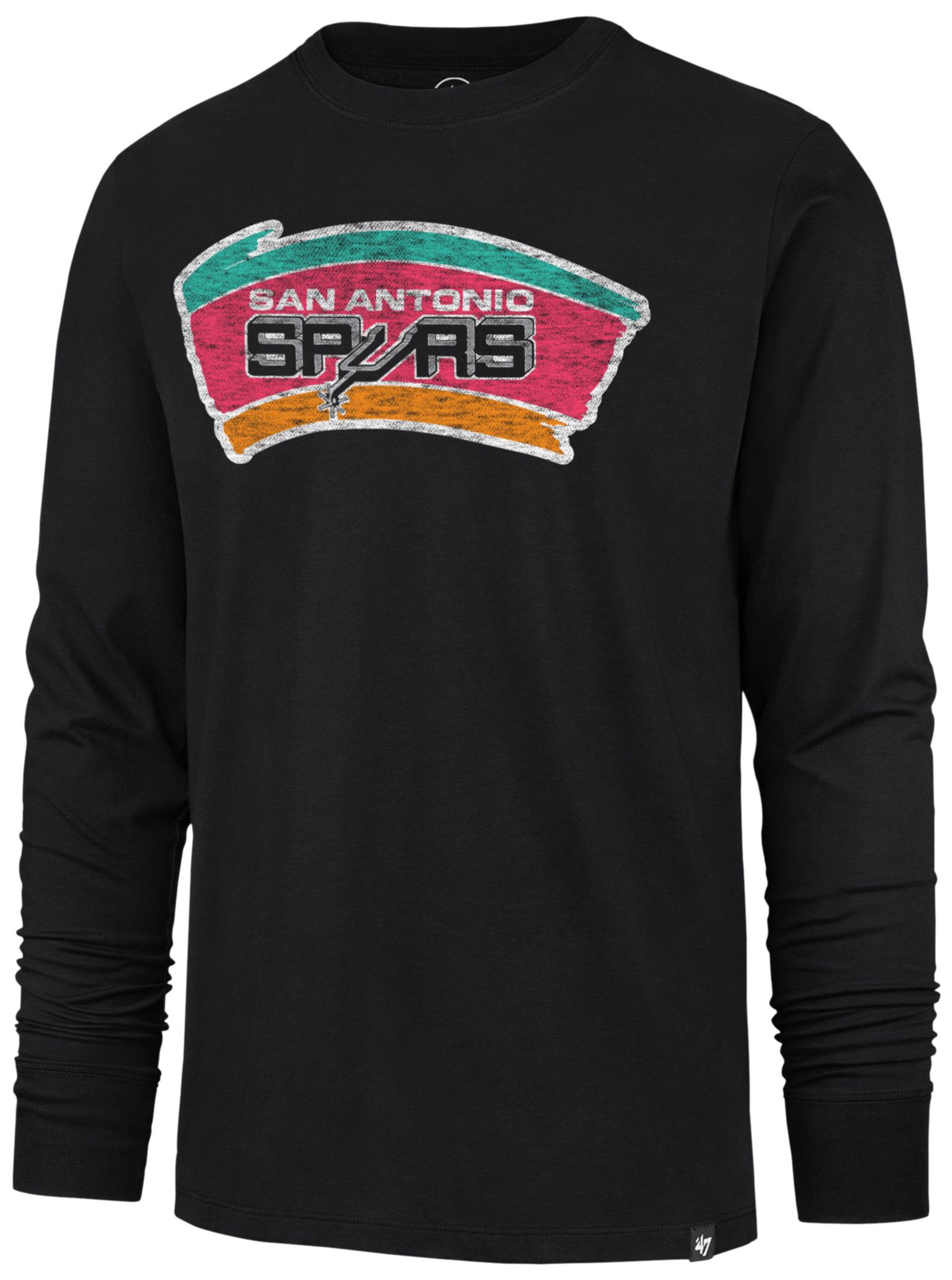 '47 Men's San Antonio Spurs Black Hardwood Classics Long Sleeve Shirt product image