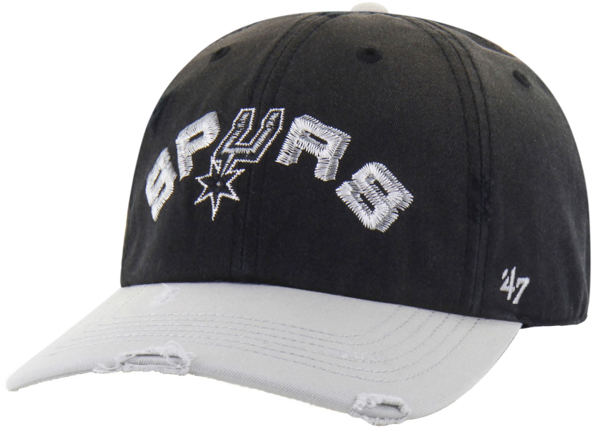 '47 Men's San Antonio Spurs Black Worn Script Clean Up Retro Wordmark Hat product image
