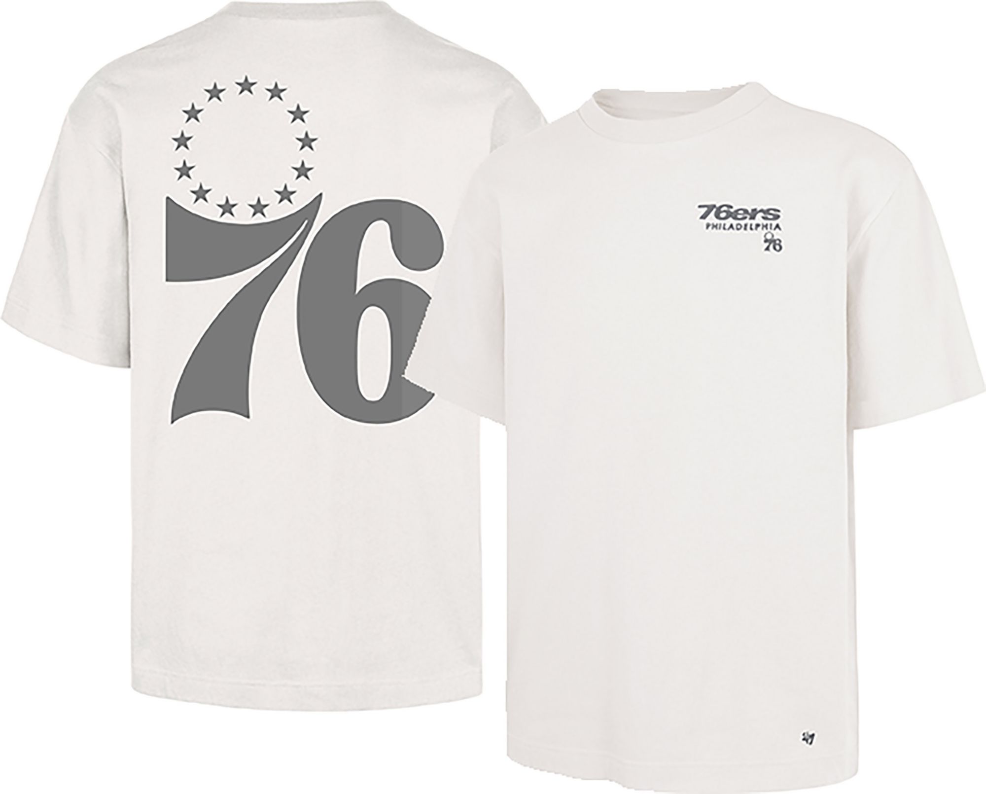 '47 Men's Philadelphia 76ers Off White Contemporary Basics Lateral Foundation T-Shirt product image