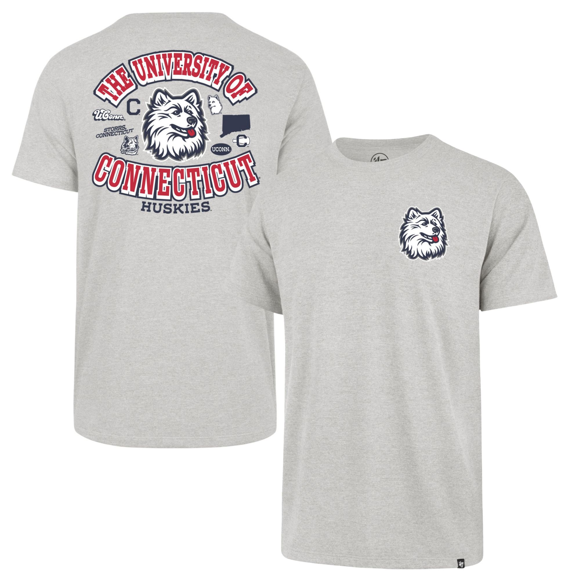 '47 Men's UConn Huskies Grey Regional Backer Short Sleeve T-Shirt product image