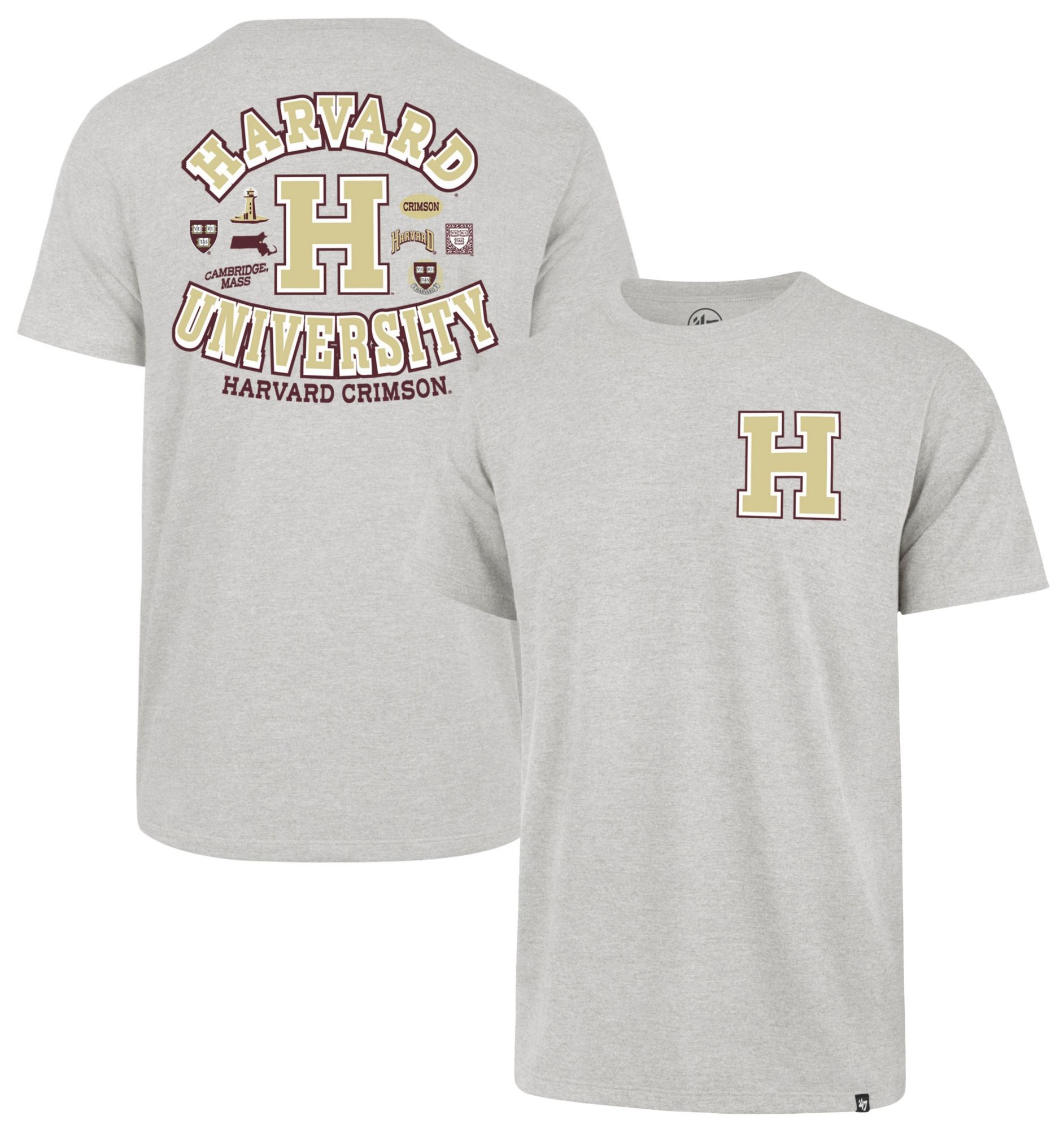 '47 Men's Harvard Crimson Grey Regional Backer Short Sleeve T-Shirt product image