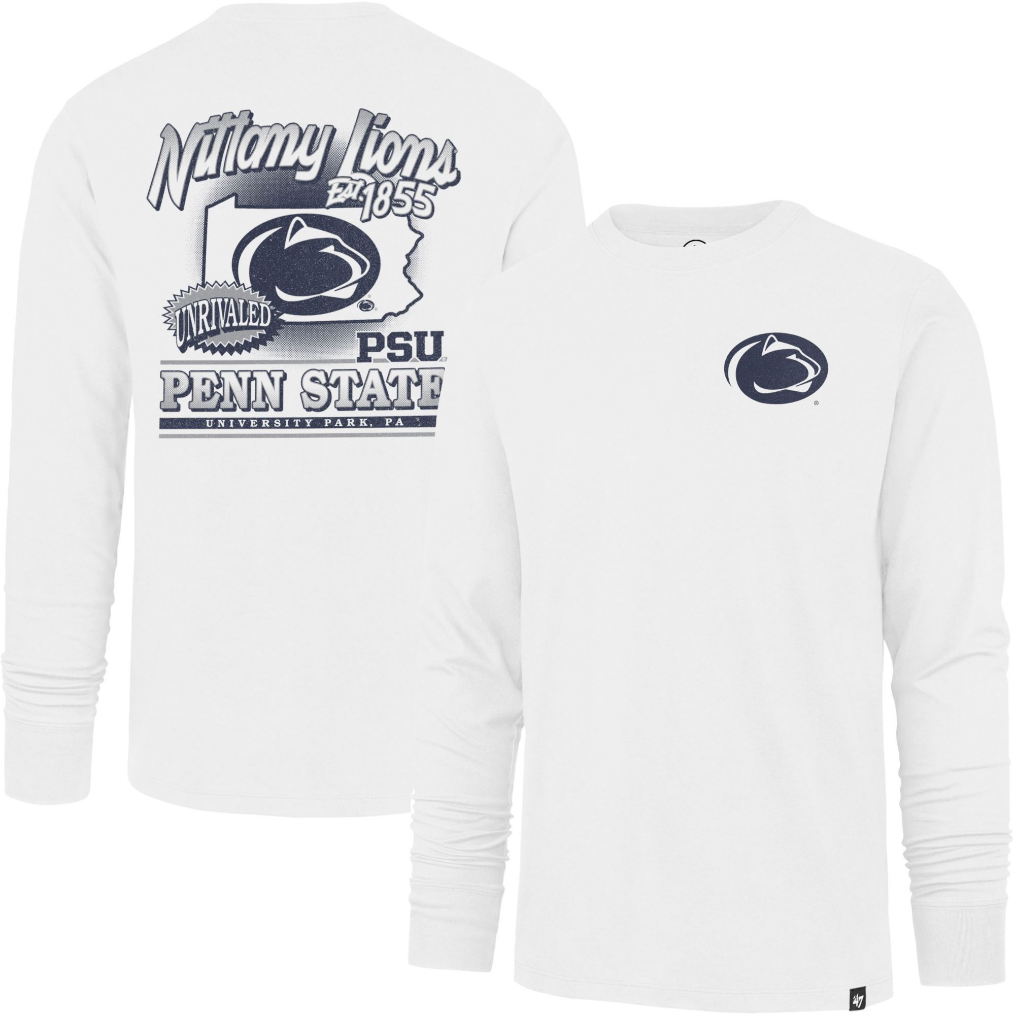 '47 Men's Penn State Nittany Lions White Wash Regional Backer Long Sleeve T-Shirt product image