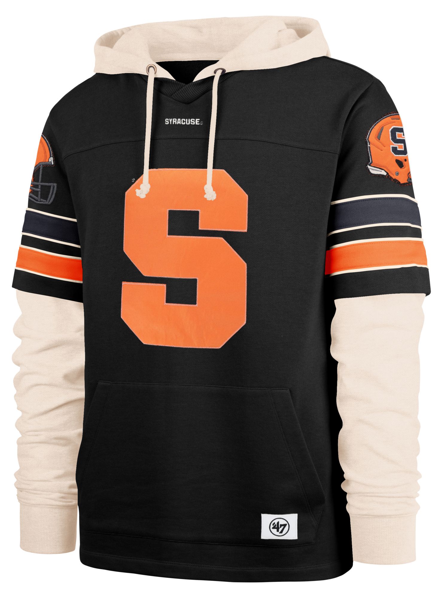'47 Men's Syracuse Orange Black Split Zone Cornerback Lacer Pullover Hoodie product image